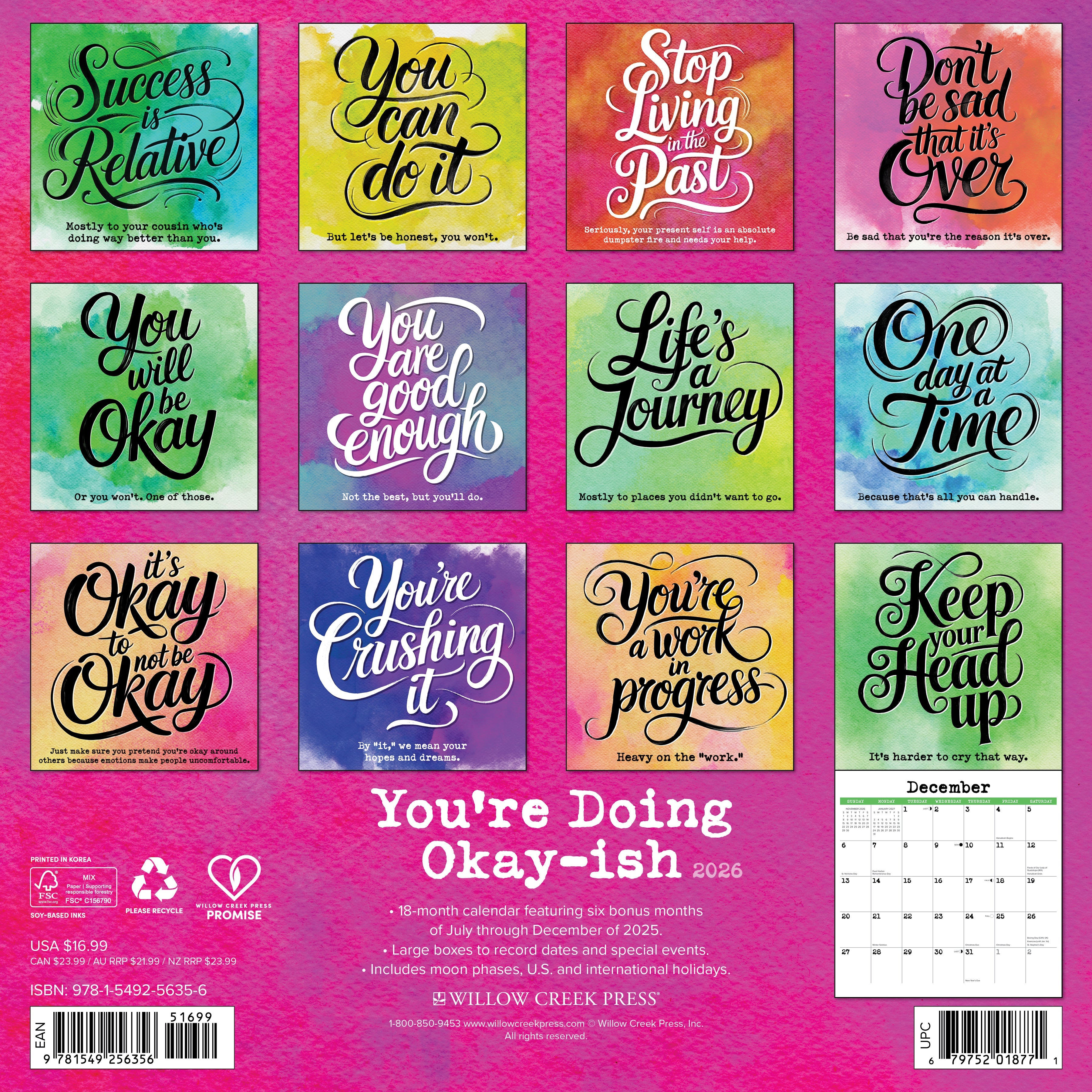 2026 You're Doing Okay-ish - Square Wall Calendar