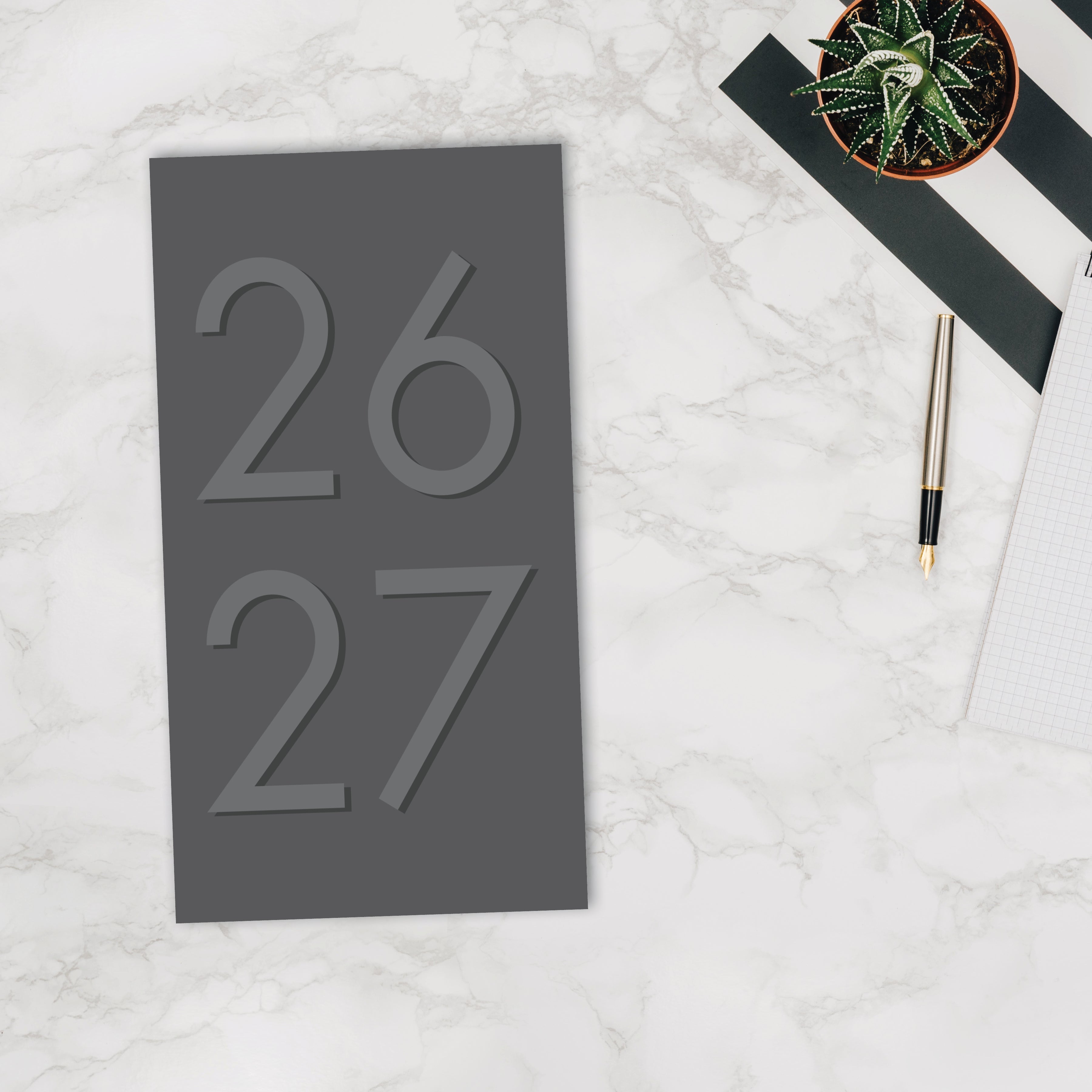 2026-2027 Charcoal - Monthly Pocket Diary/Planner