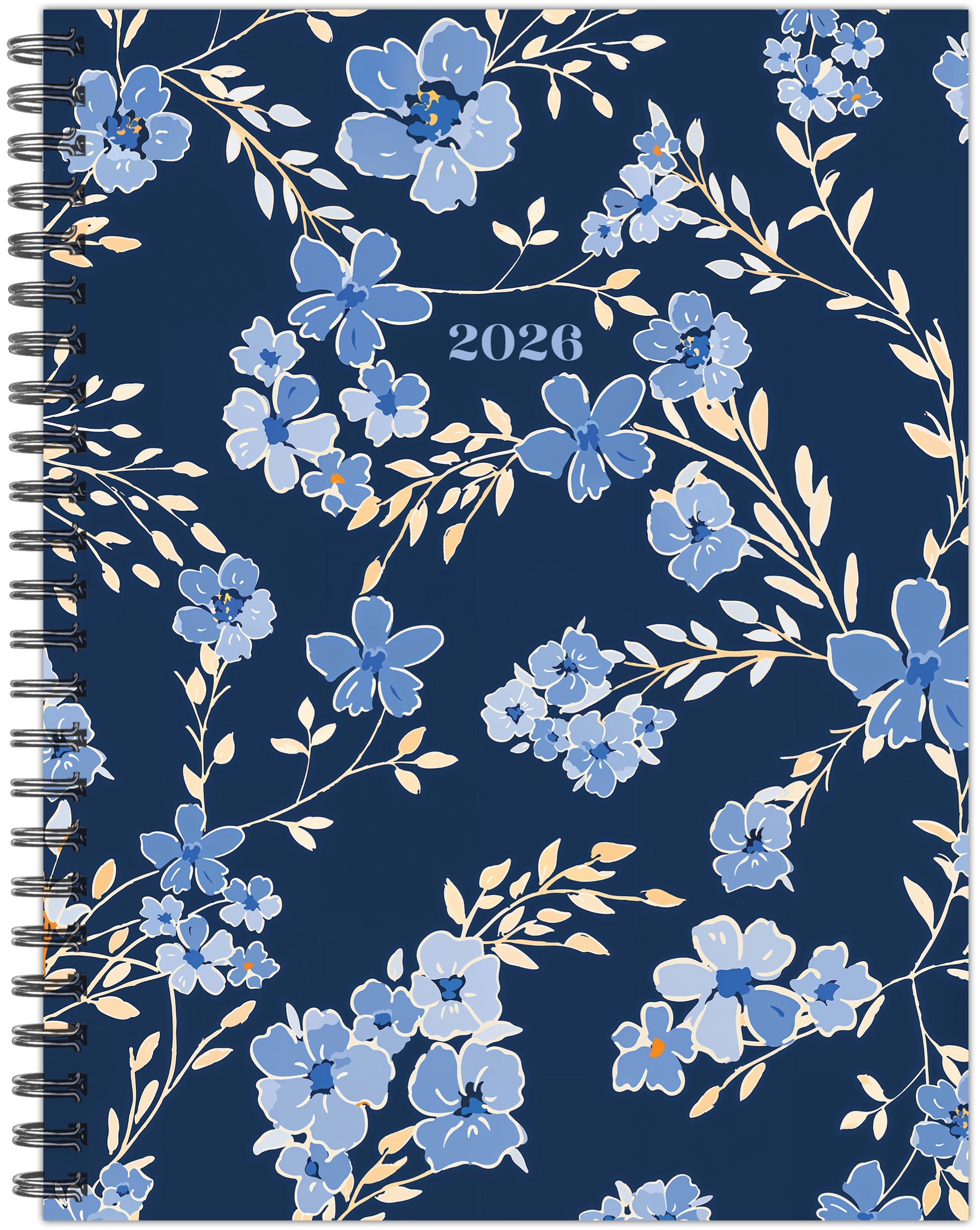 2026 Bluesy Floral - Monthly & Weekly Diary/Planner