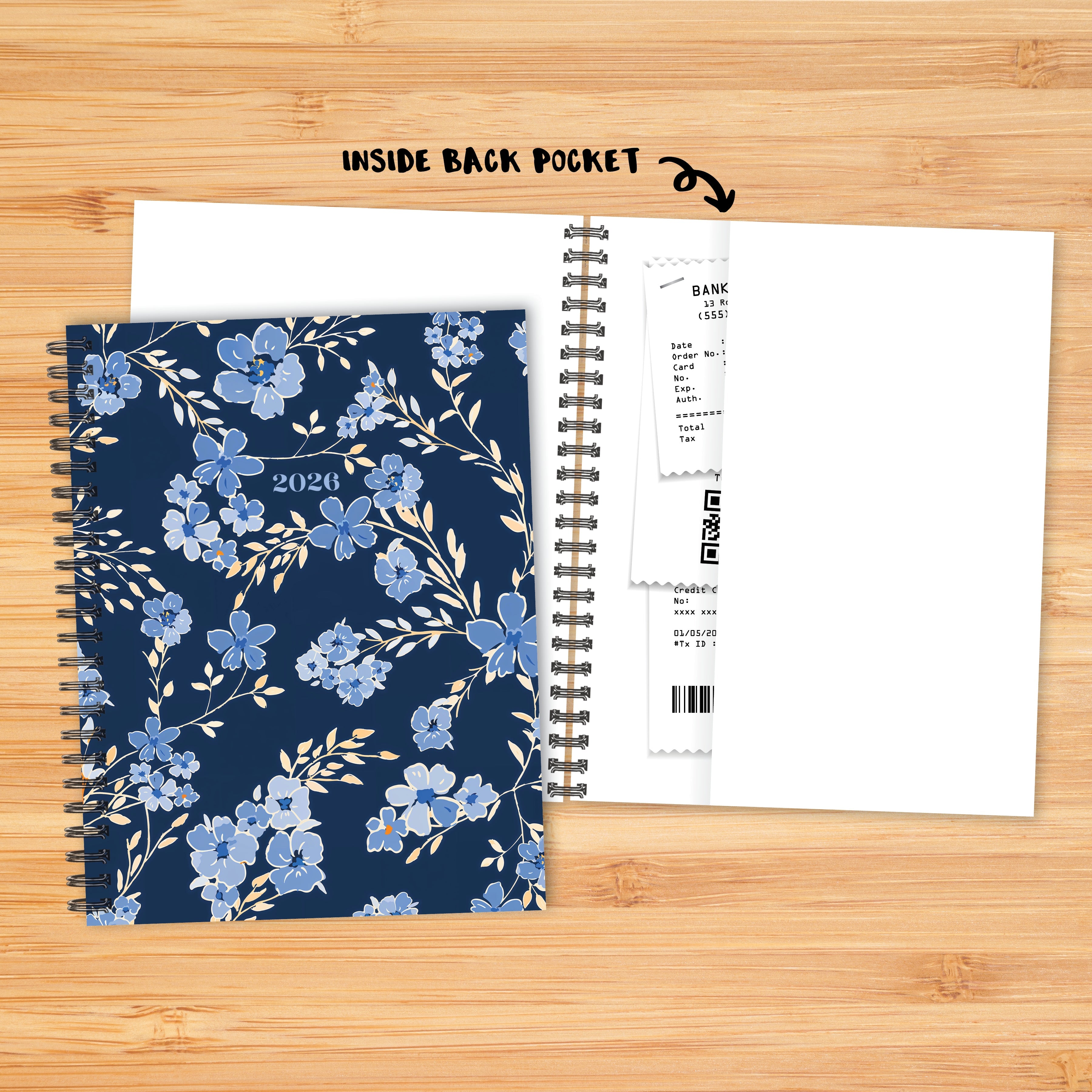 2026 Bluesy Floral - Monthly & Weekly Diary/Planner
