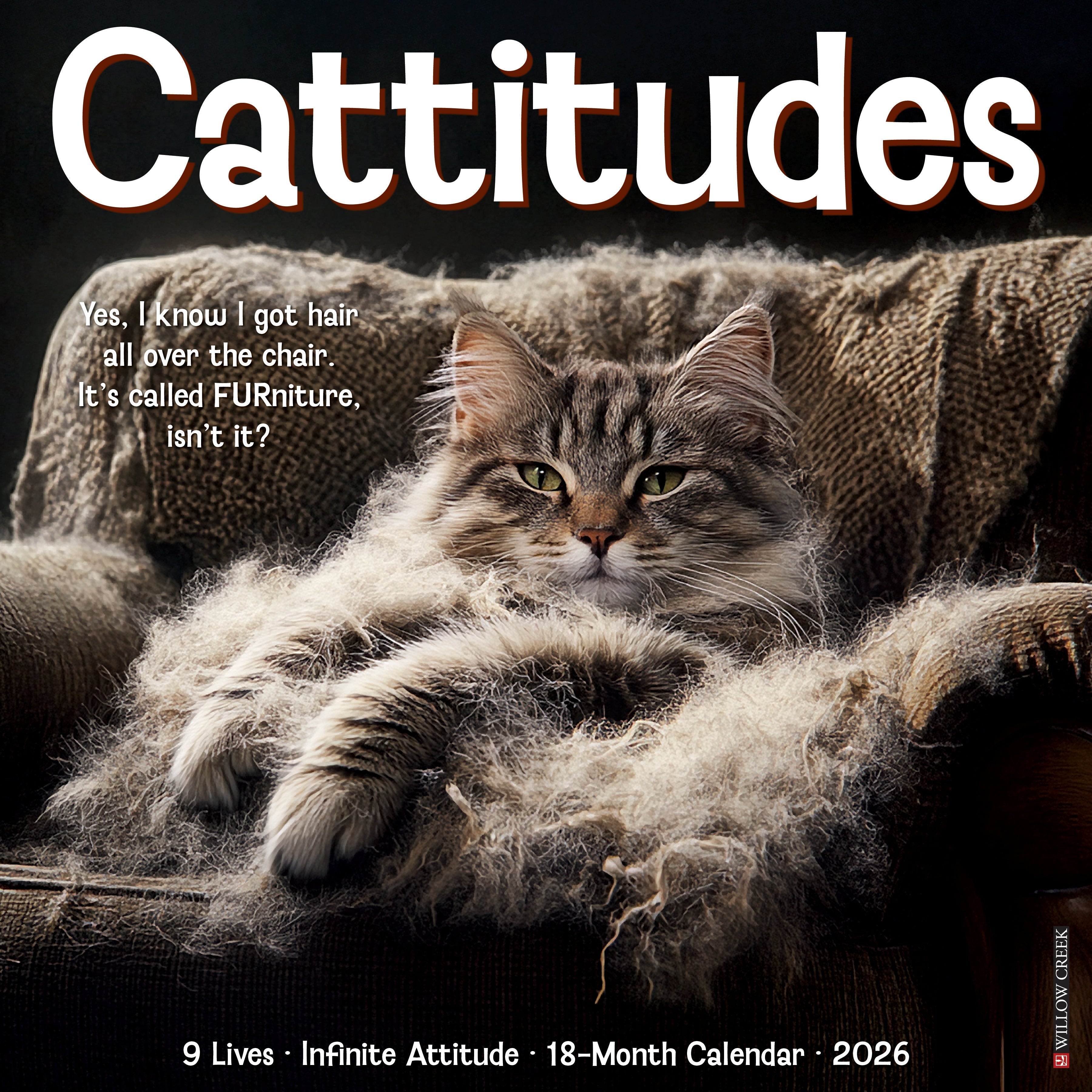 2026 Cattitudes - Square Wall Calendar