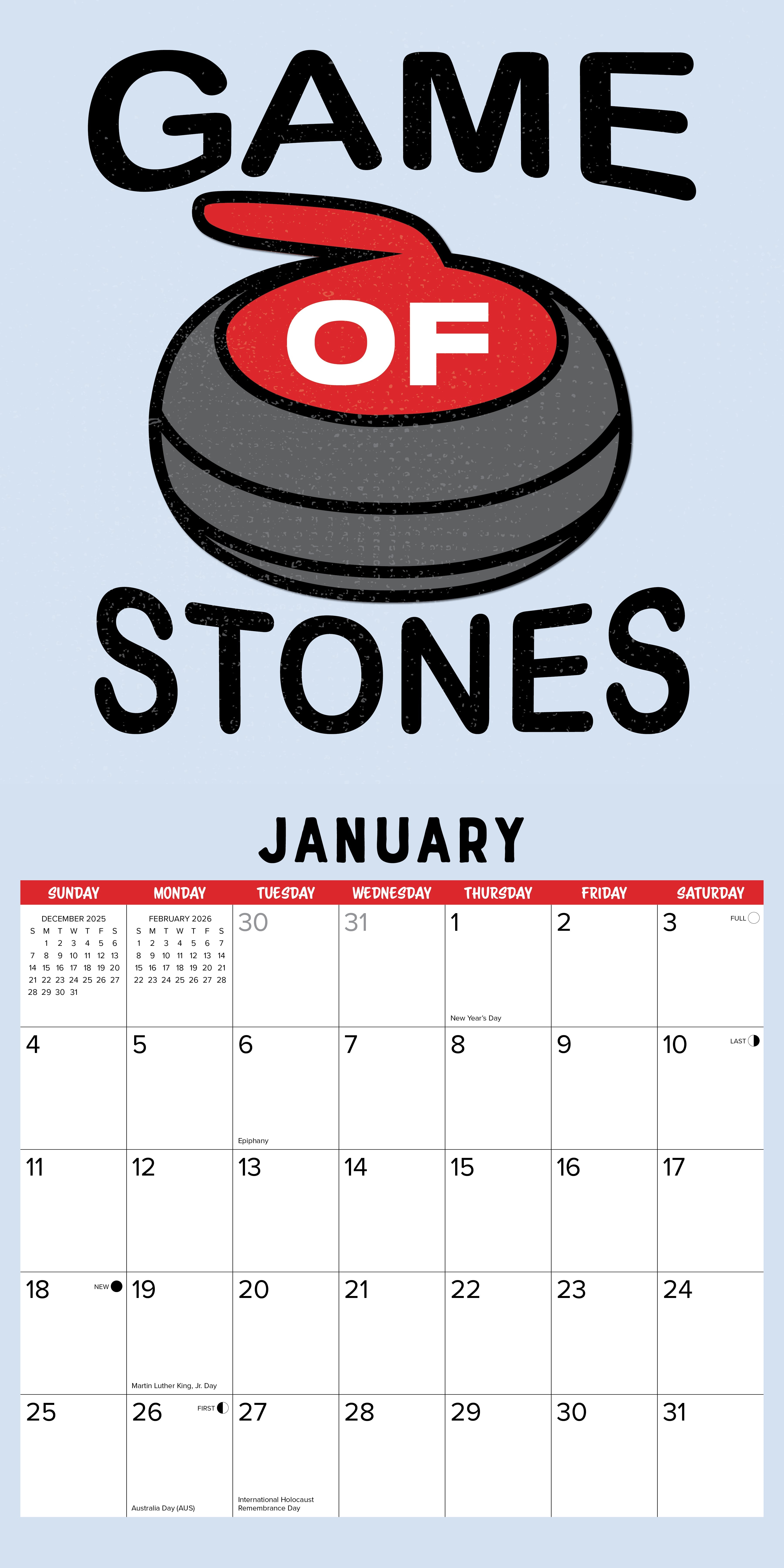 2026 Curling - Square Wall Calendar