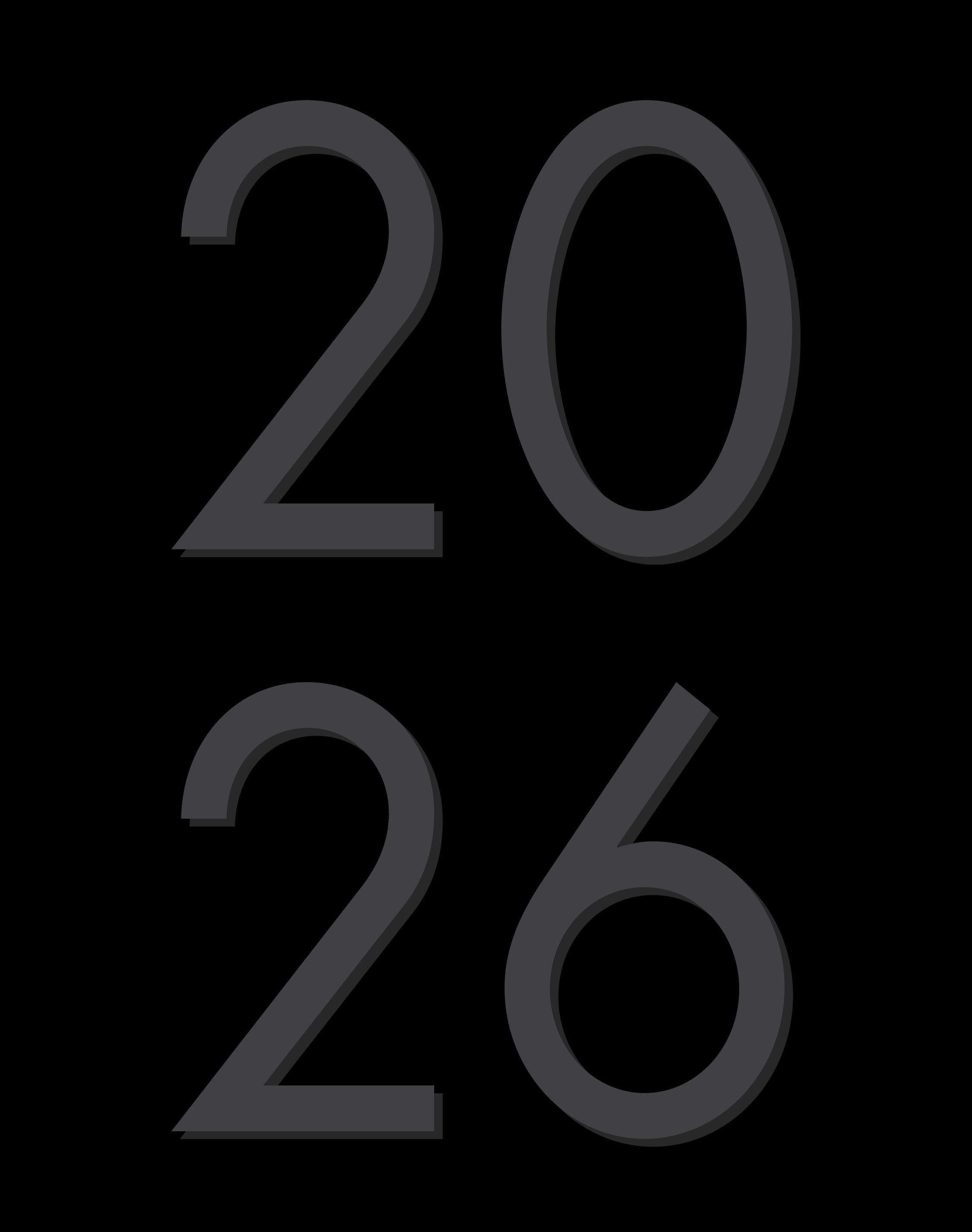 2026 Basic Black - Monthly Diary/Planner