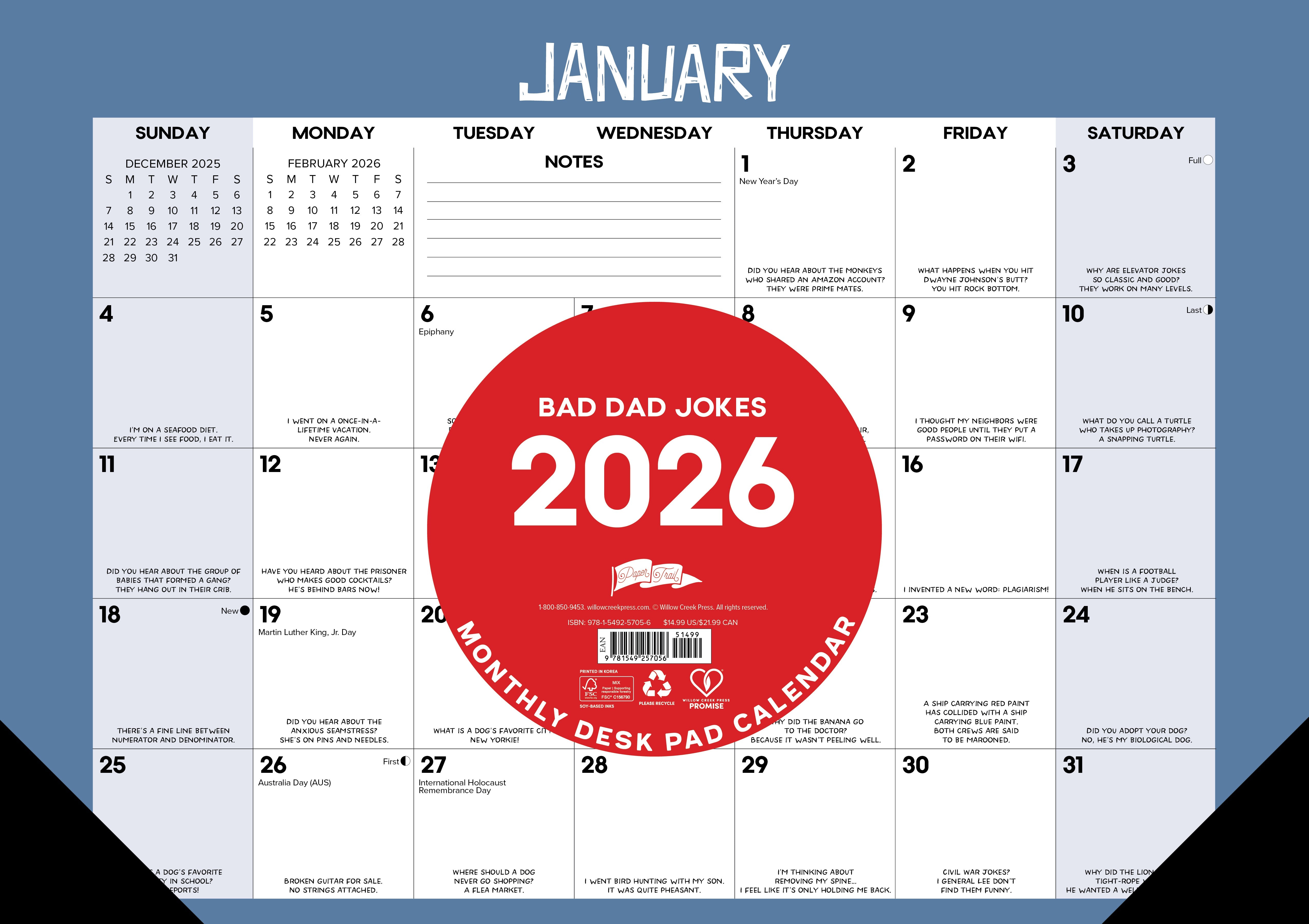 2026 Bad Dad Jokes - Desk Pad