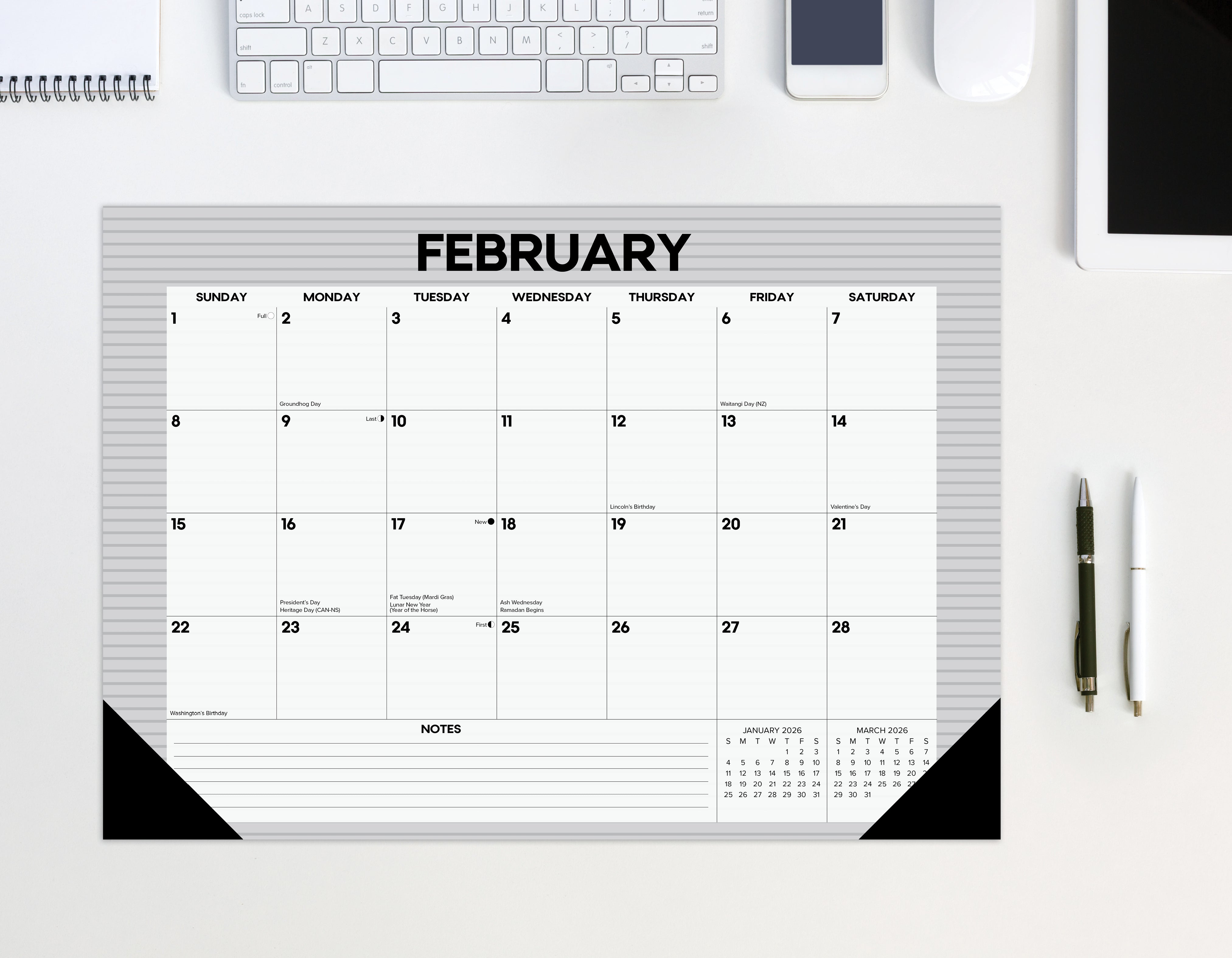 2026 Pinstripe - Desk Pad