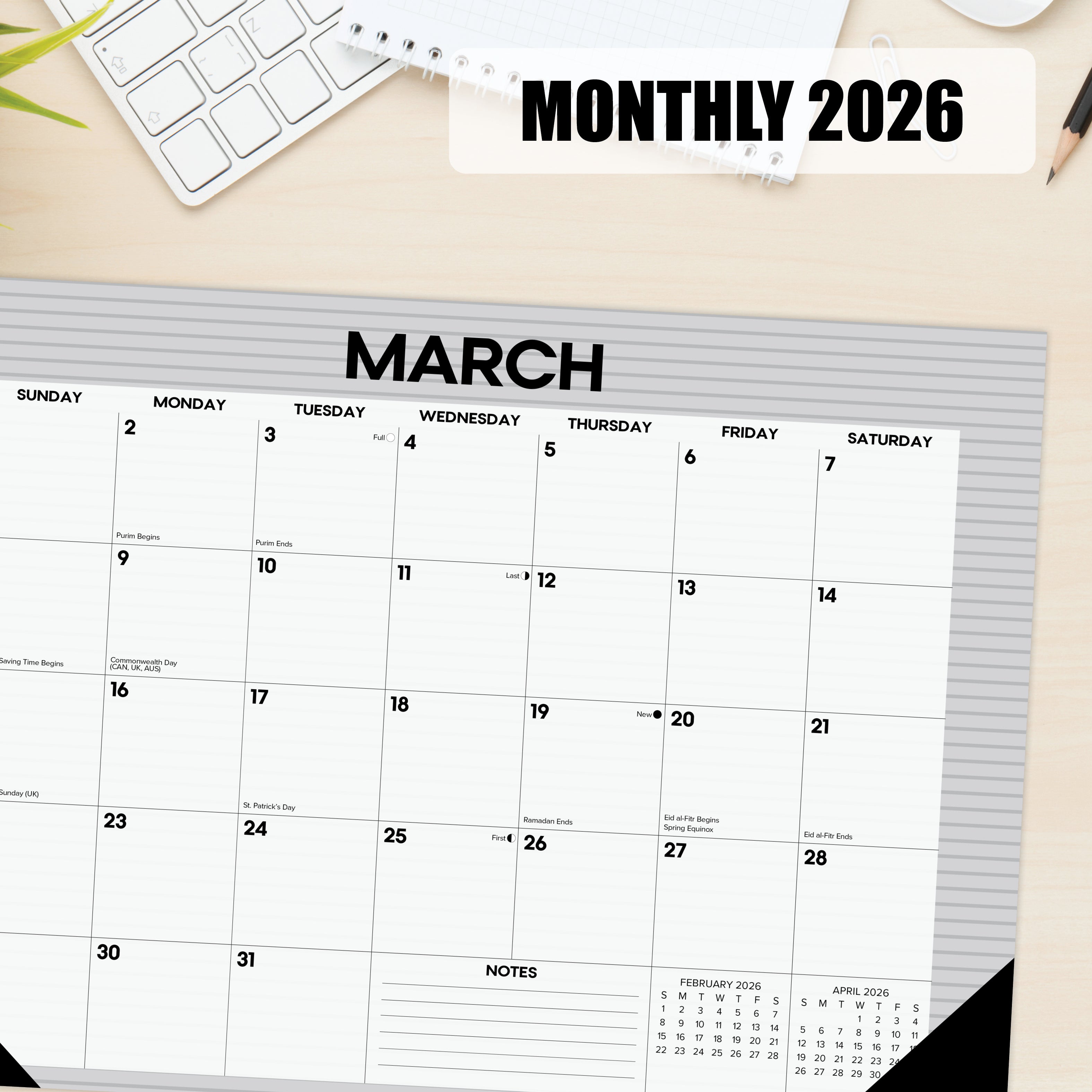 2026 Pinstripe - Desk Pad