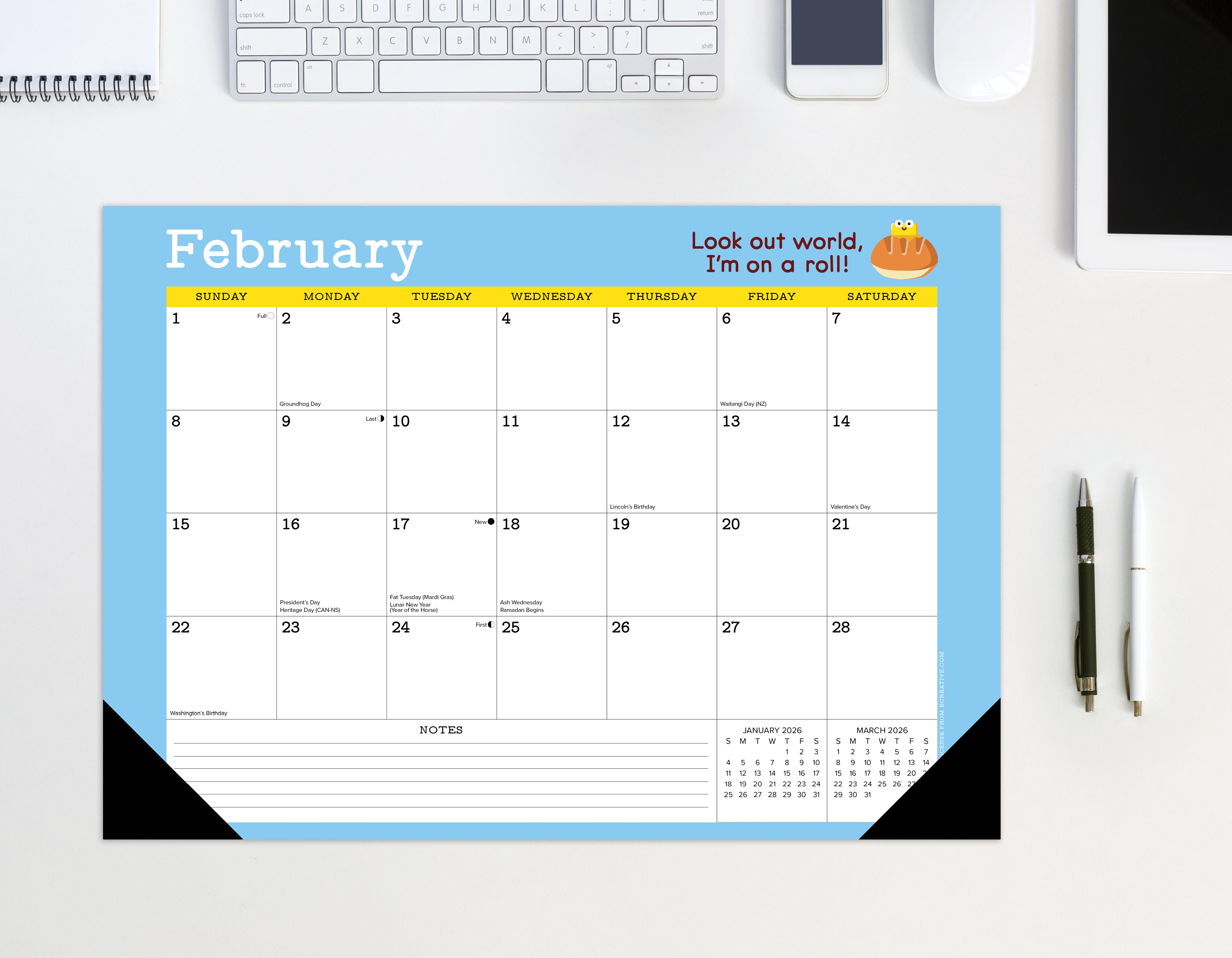 2026 Punny Art of David Olenick - Desk Pad