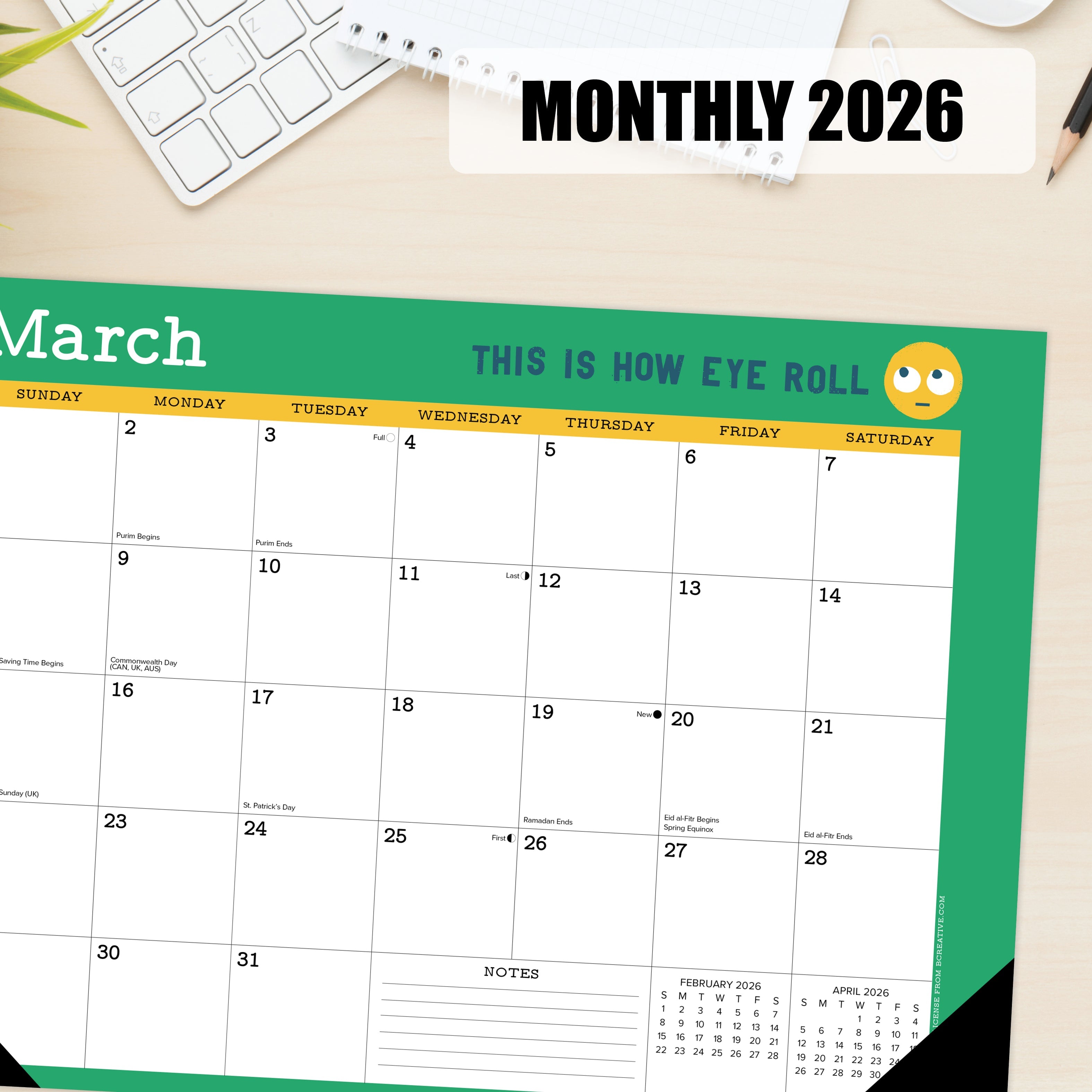 2026 Punny Art of David Olenick - Desk Pad