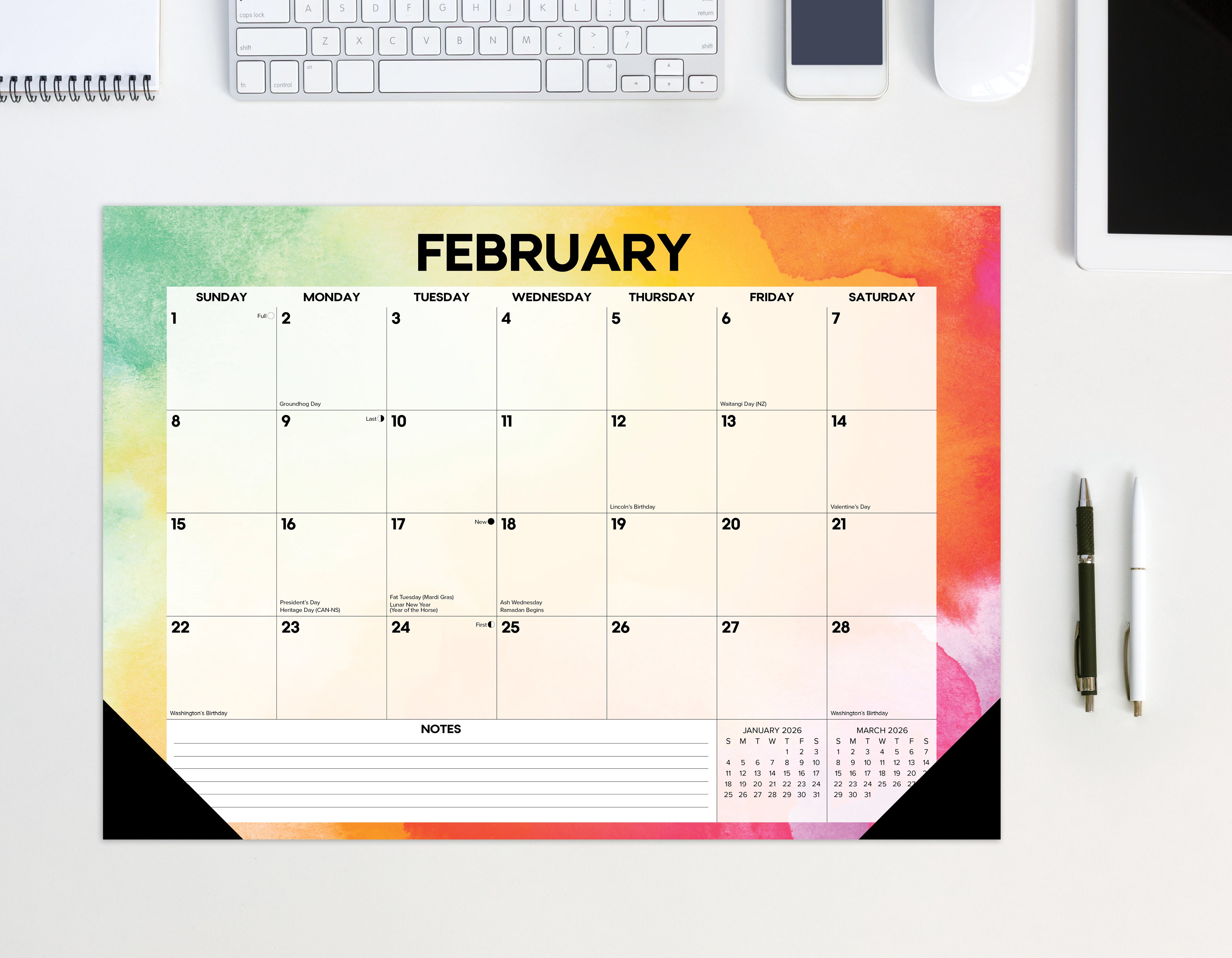 2026 Rainbow Gradient - Desk Pad