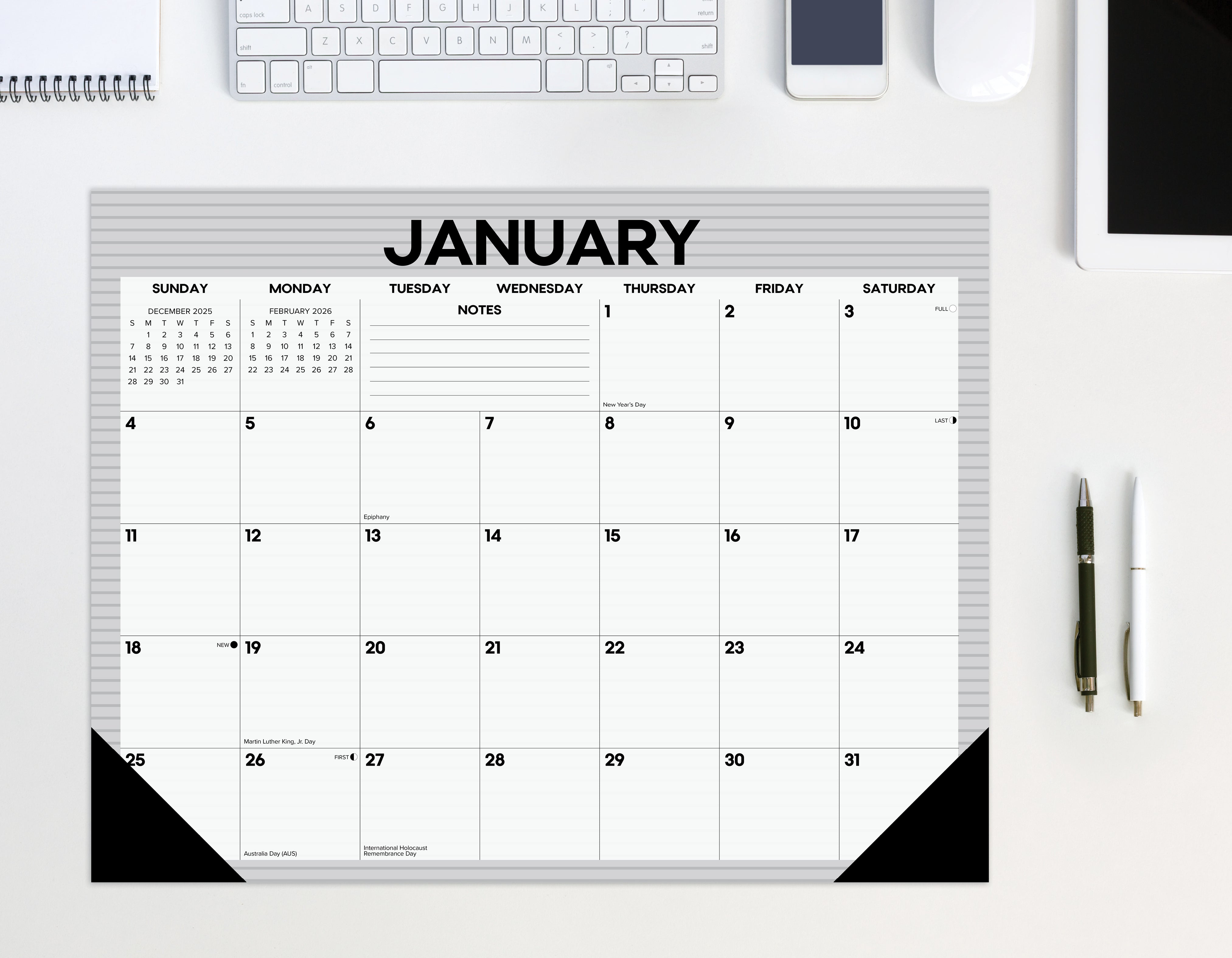 2026 Perfect Pinstripe - Desk Pad