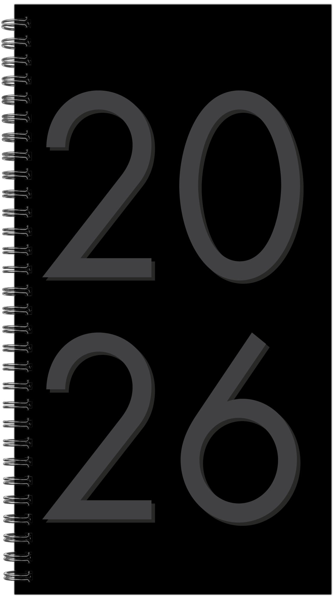 2026 Black - Weekly & Monthly Pocket Diary/Planner