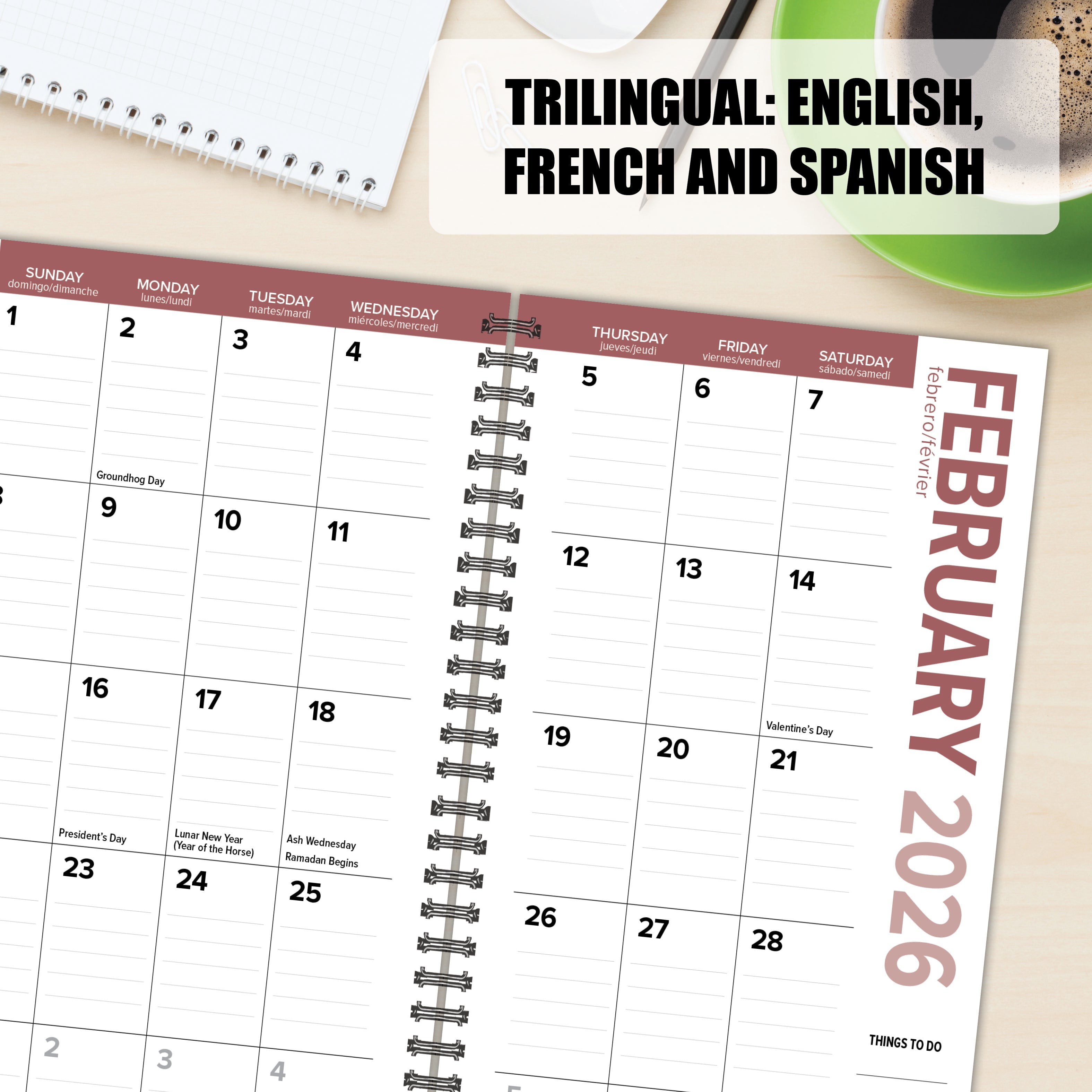 2026 Black - Weekly & Monthly Pocket Diary/Planner