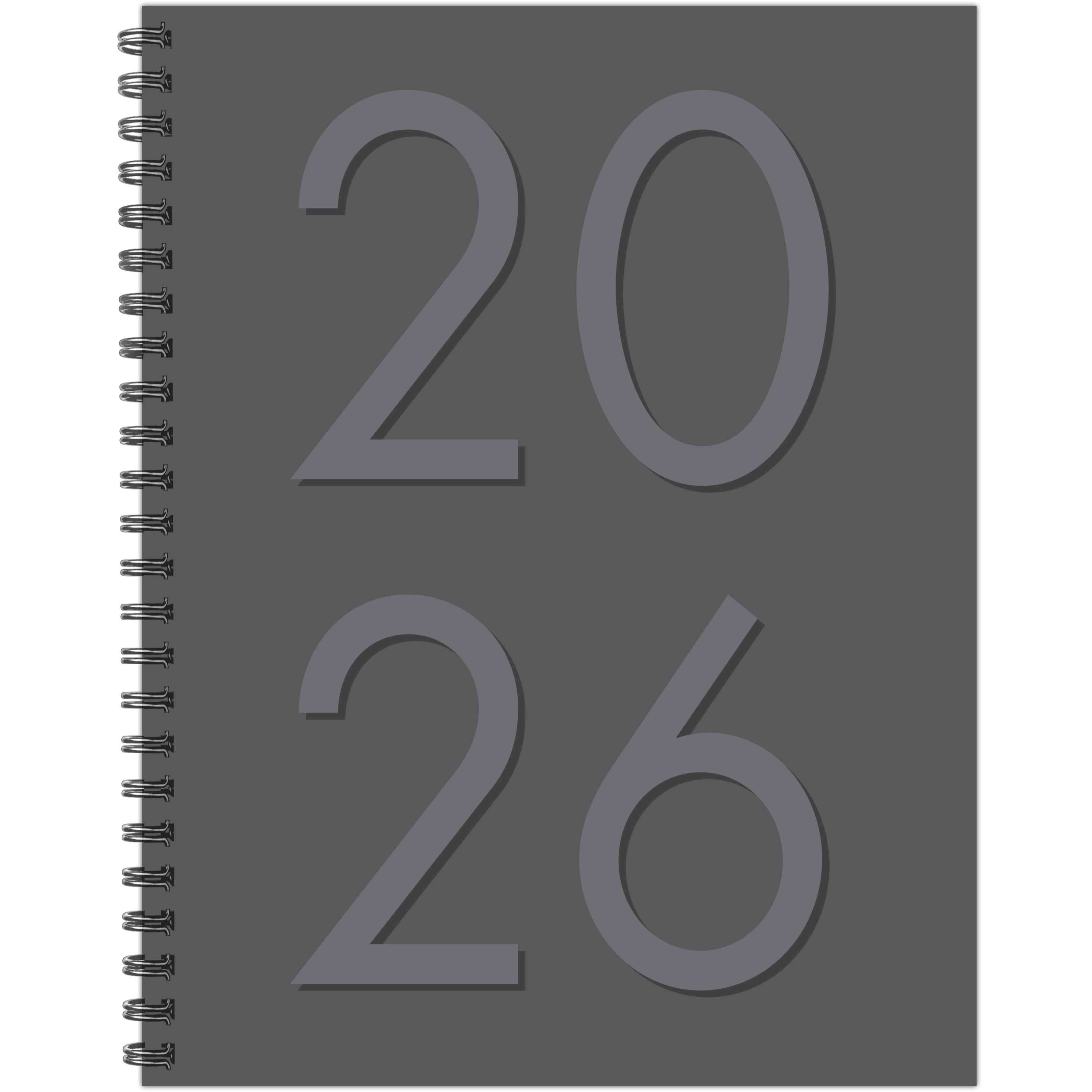 2026 Charcoal - Monthly & Weekly Diary/Planner