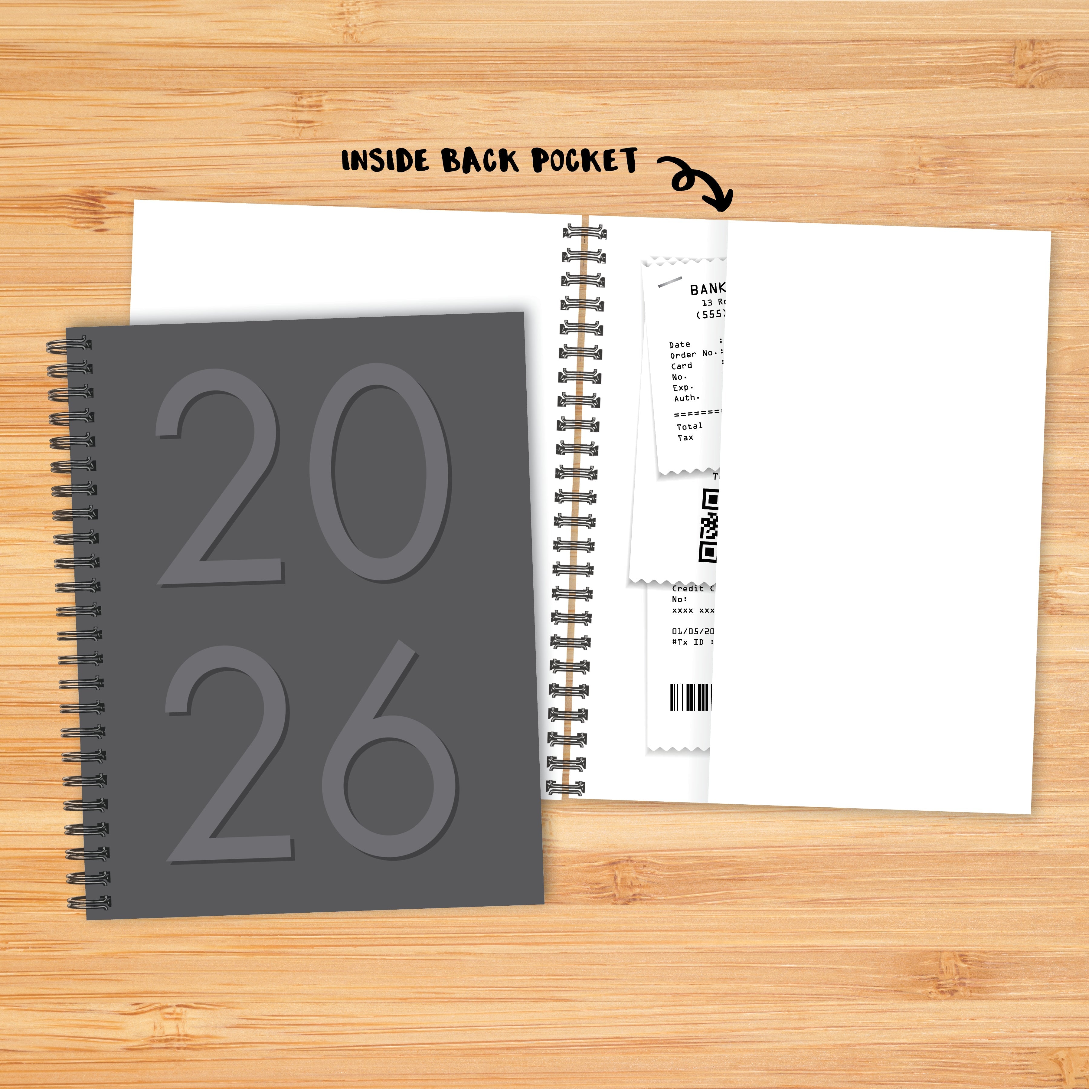 2026 Charcoal - Monthly & Weekly Diary/Planner