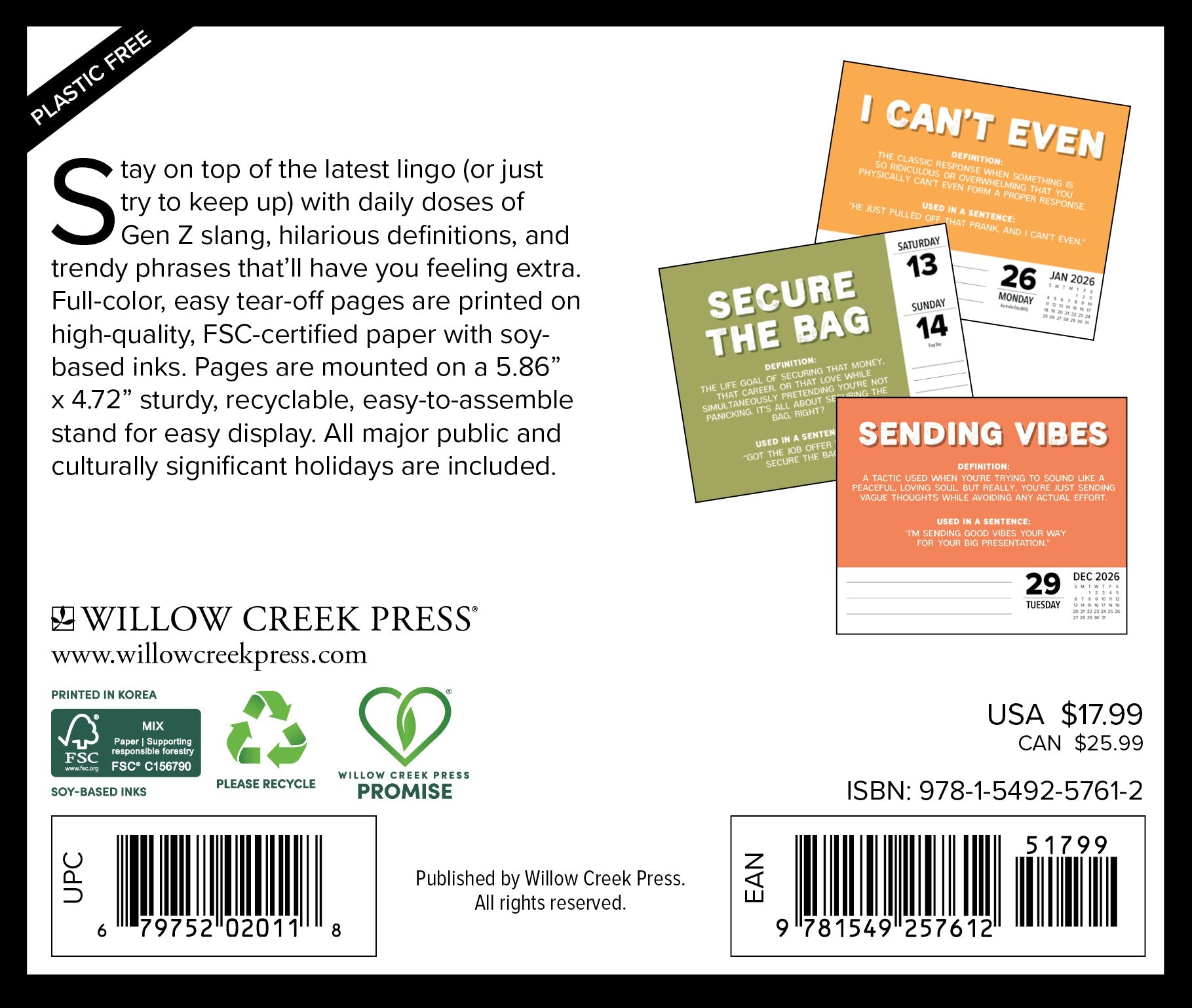 2026 Gen Z Slang - Boxed Page-A-Day Calendar