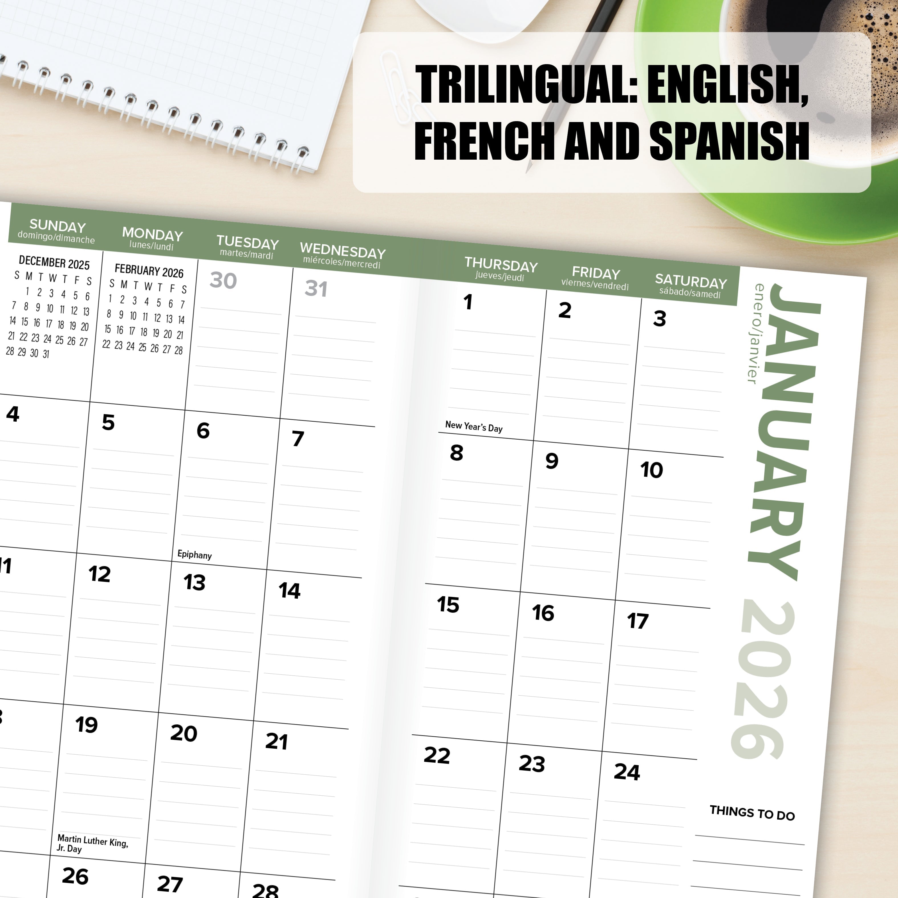 2026-2027 Cactus - Monthly Pocket Diary/Planner