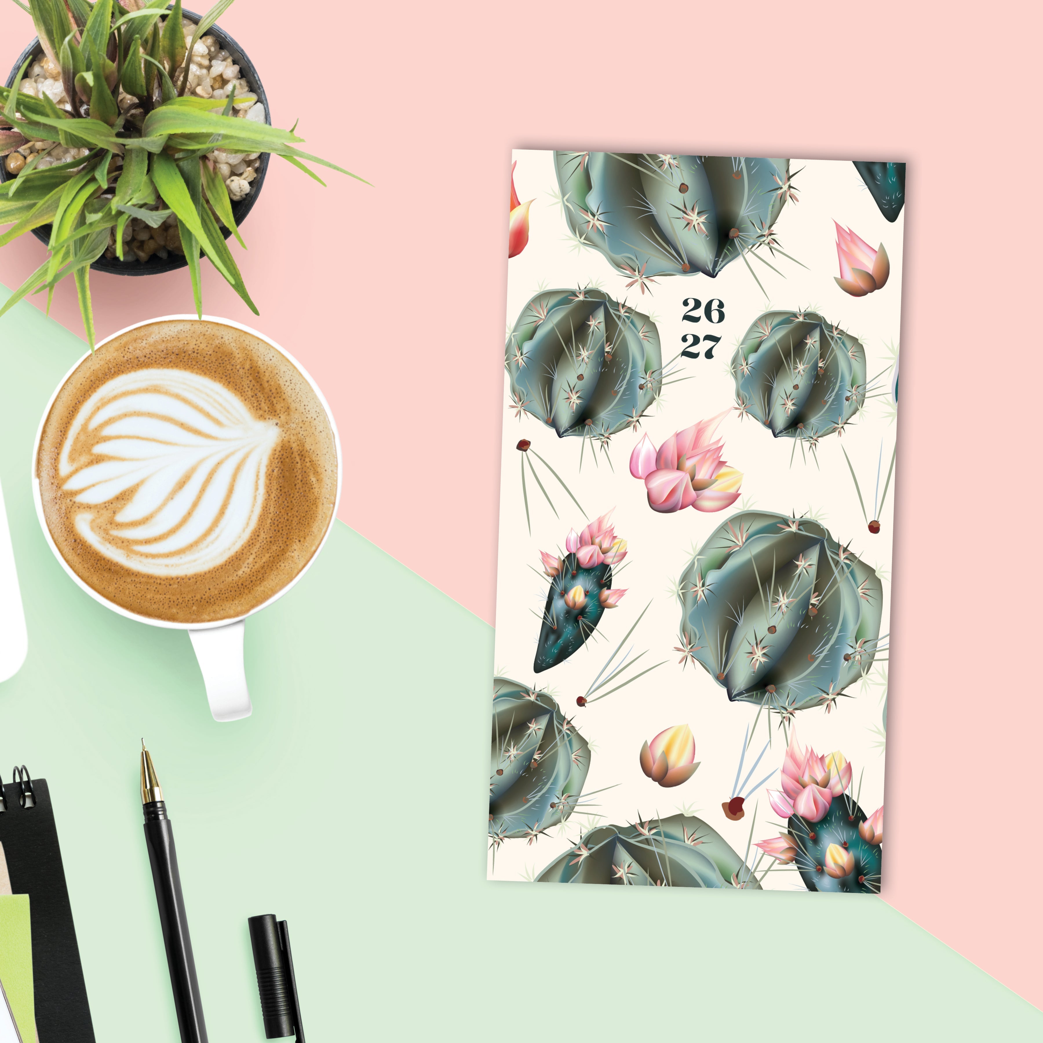 2026-2027 Cactus Deco - Monthly Pocket Diary/Planner