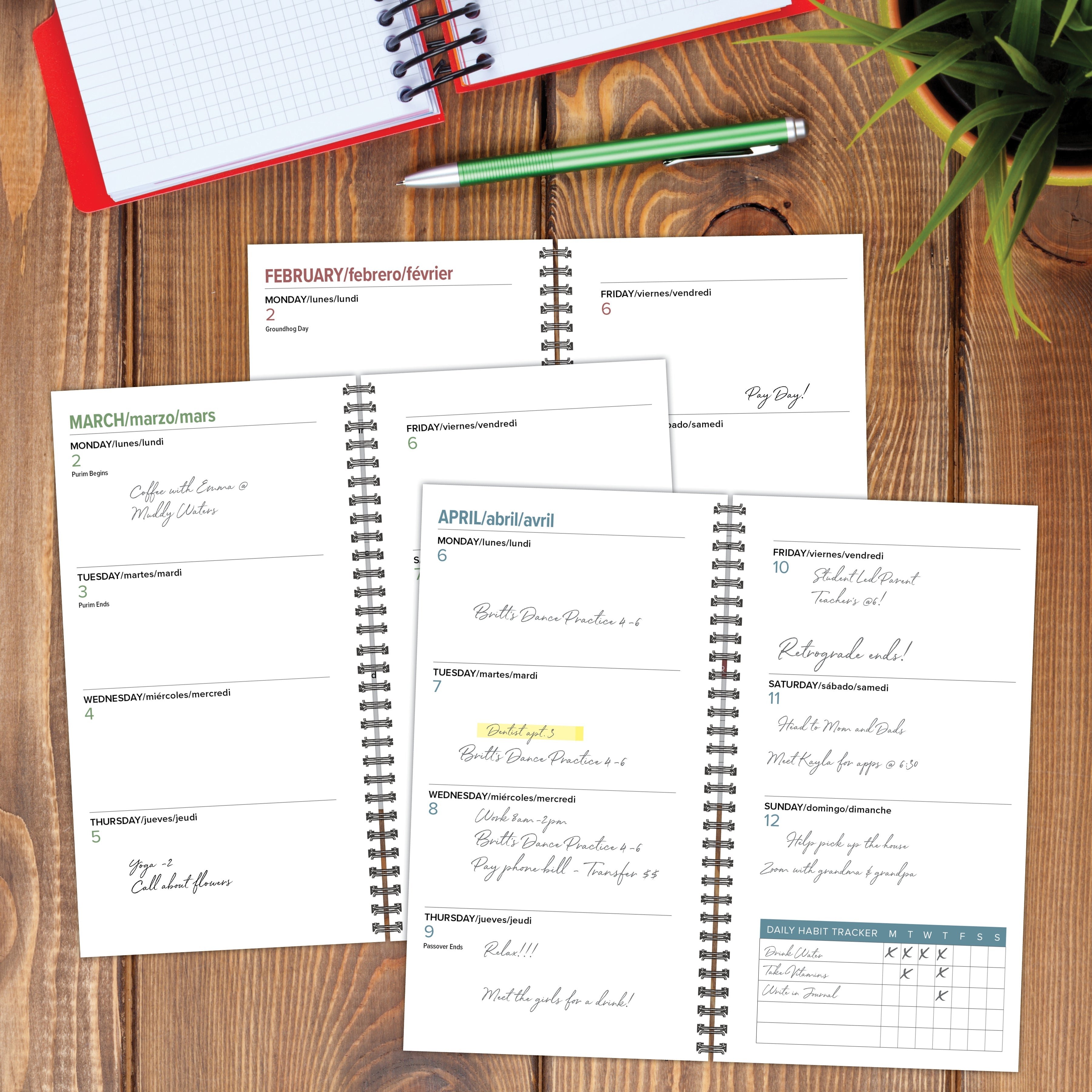 2026 Navy Lime Duotone - Weekly & Monthly Pocket Diary/Planner