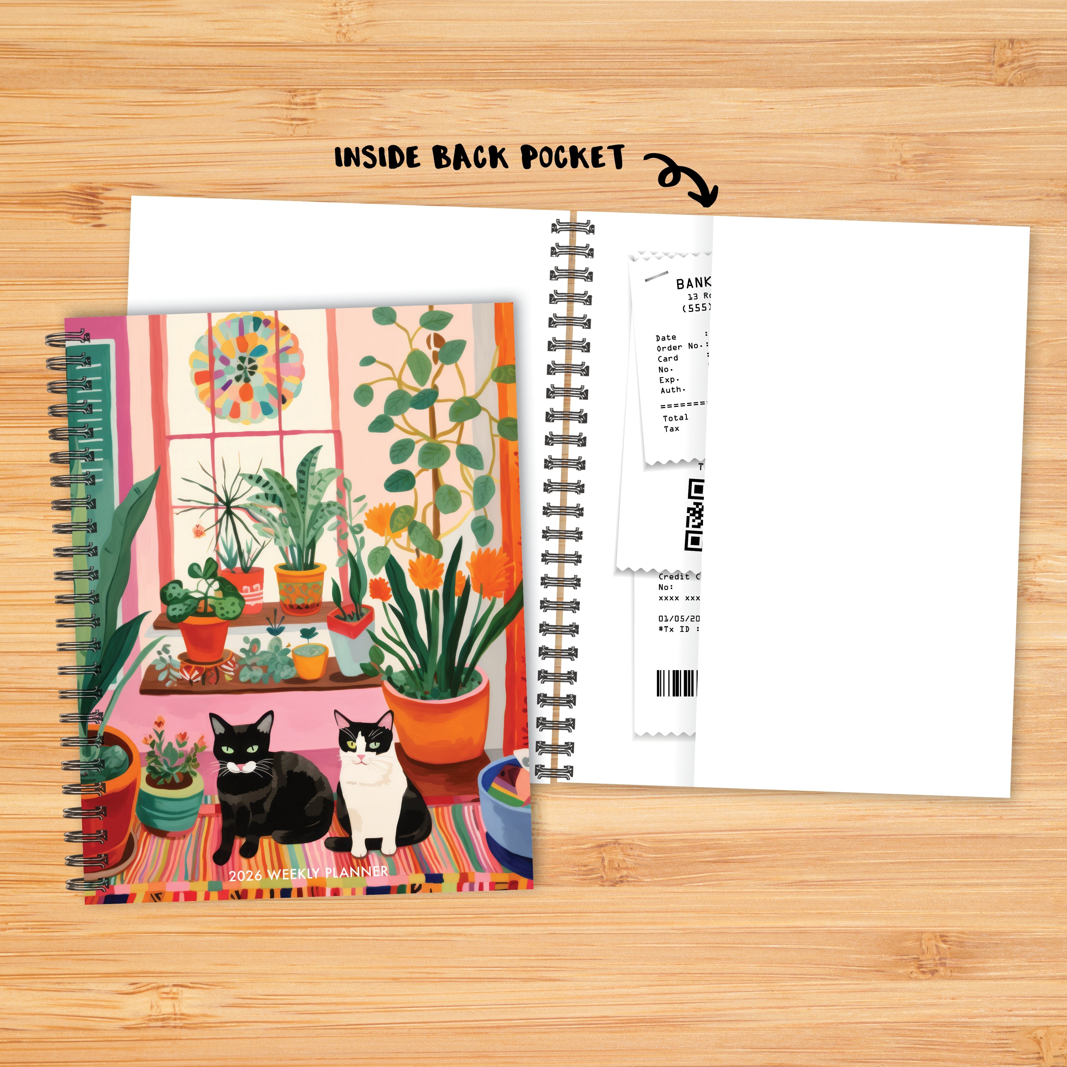 2026 Cats Love Plants - Monthly & Weekly Diary/Planner