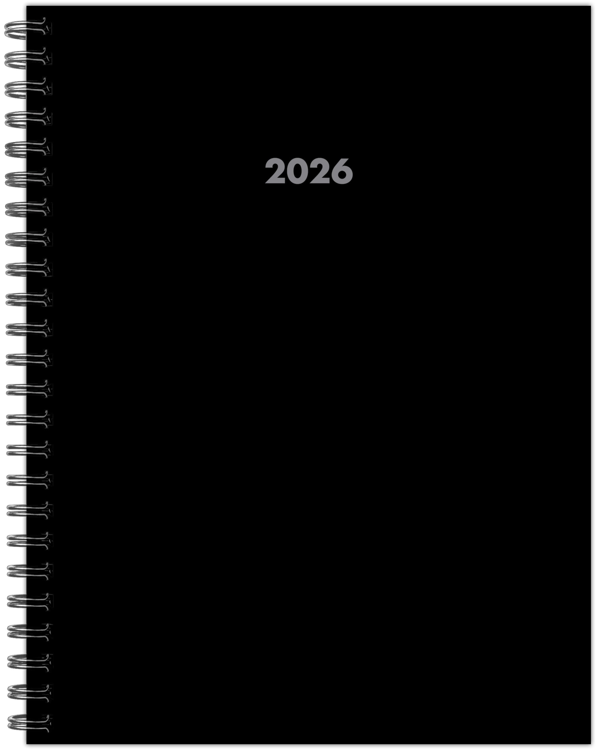 2026 Basic Black - Monthly & Weekly Diary/Planner