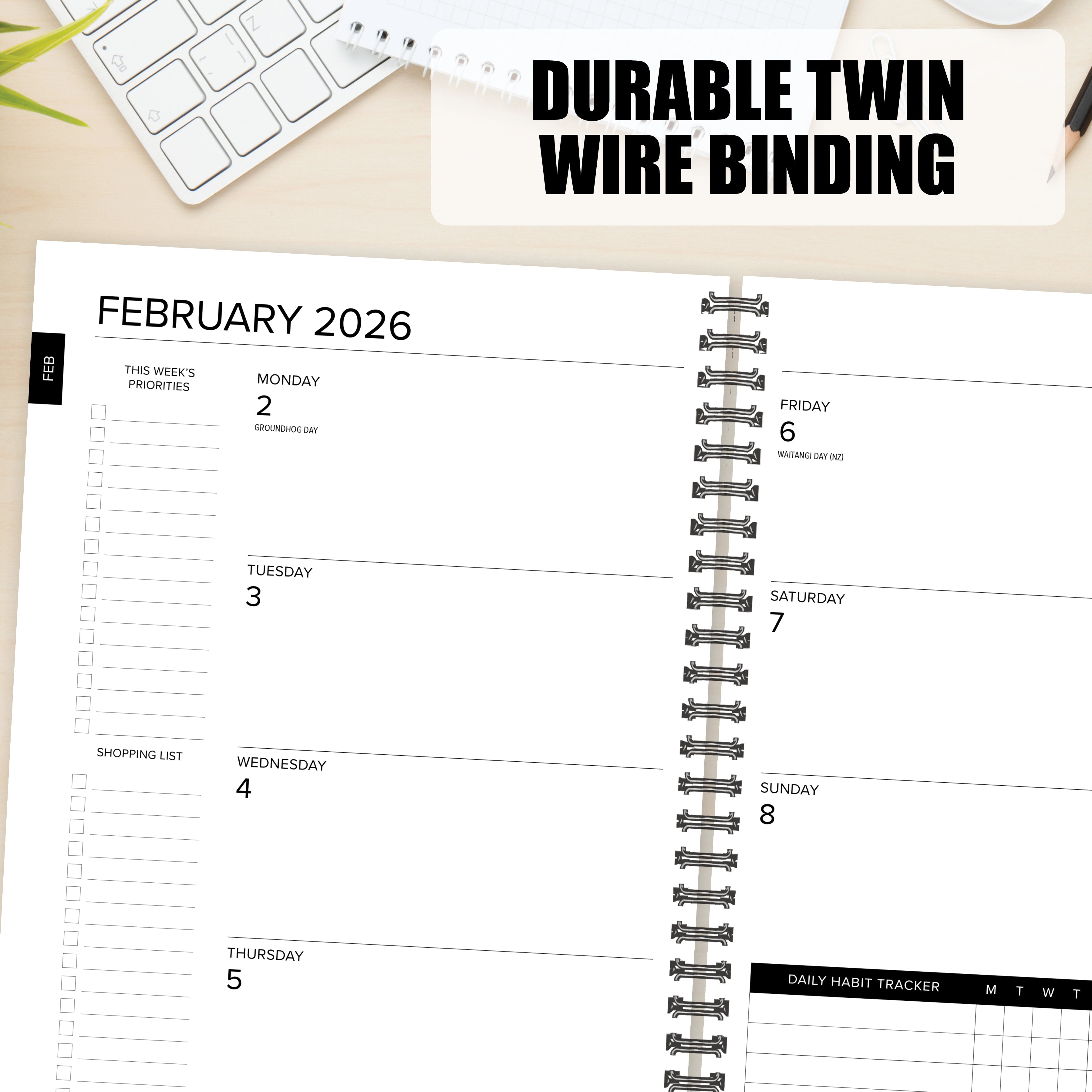 2026 Basic Blue - Monthly & Weekly Diary/Planner