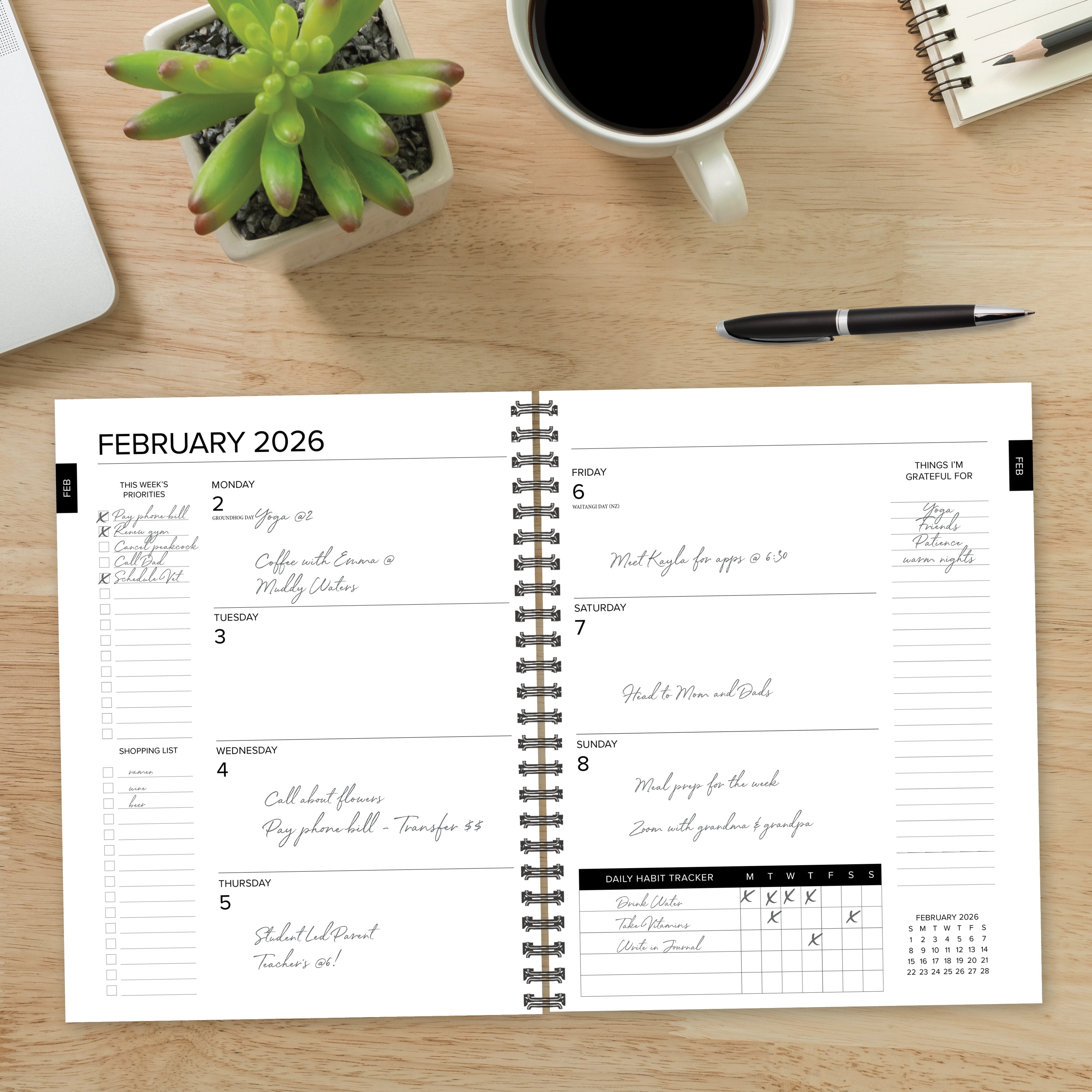 2026 Basic Gray - Monthly & Weekly Diary/Planner