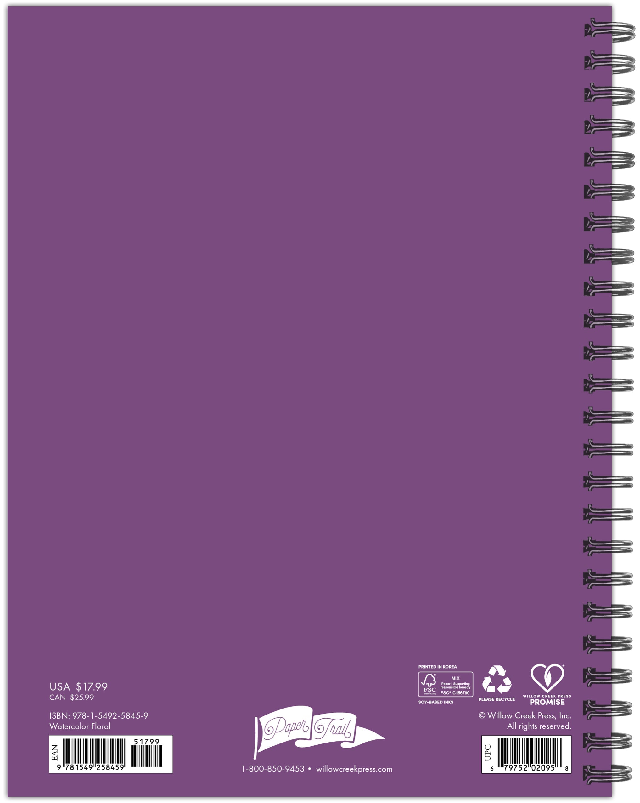 2026 Watercolor Floral - Monthly & Weekly Diary/Planner