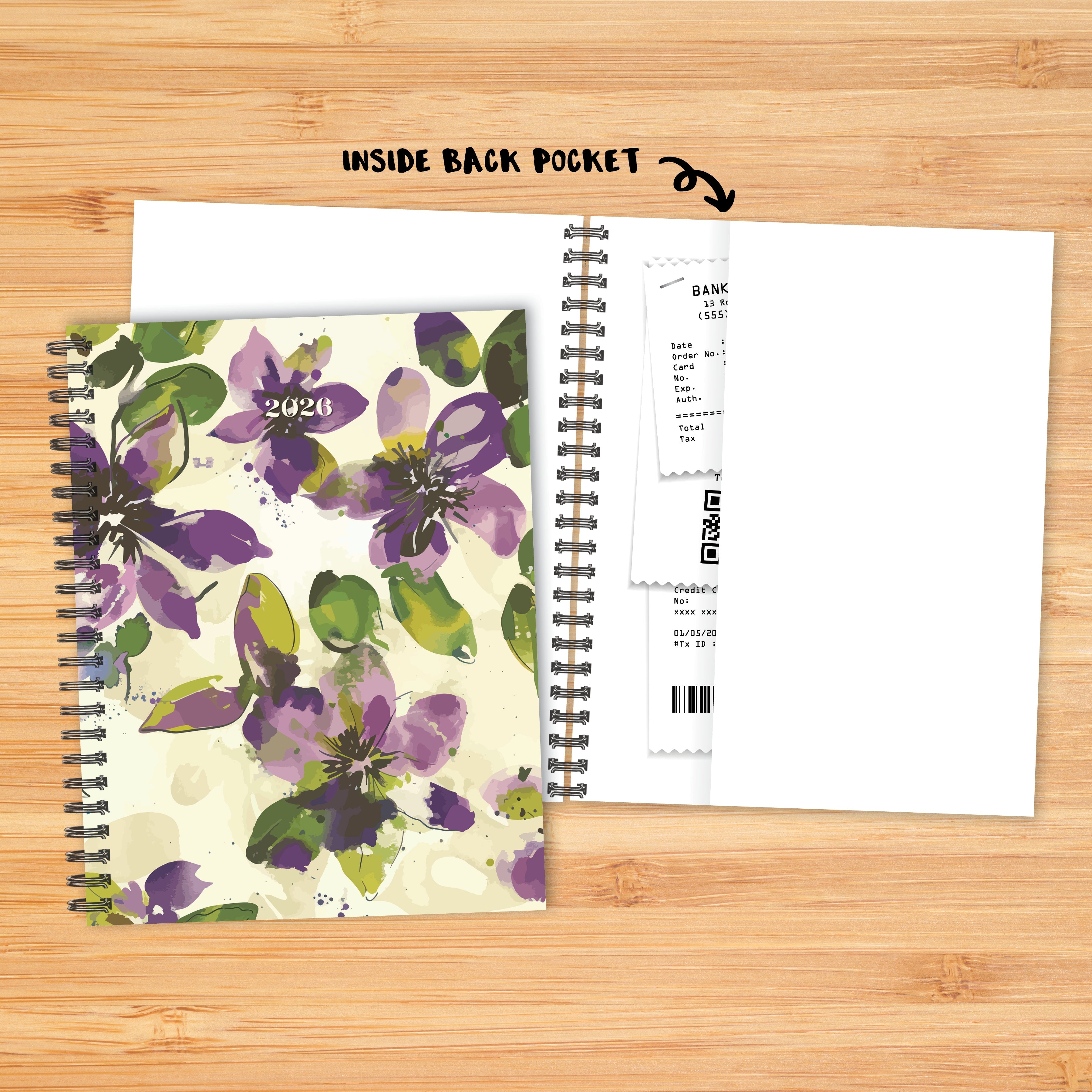 2026 Watercolor Floral - Monthly & Weekly Diary/Planner