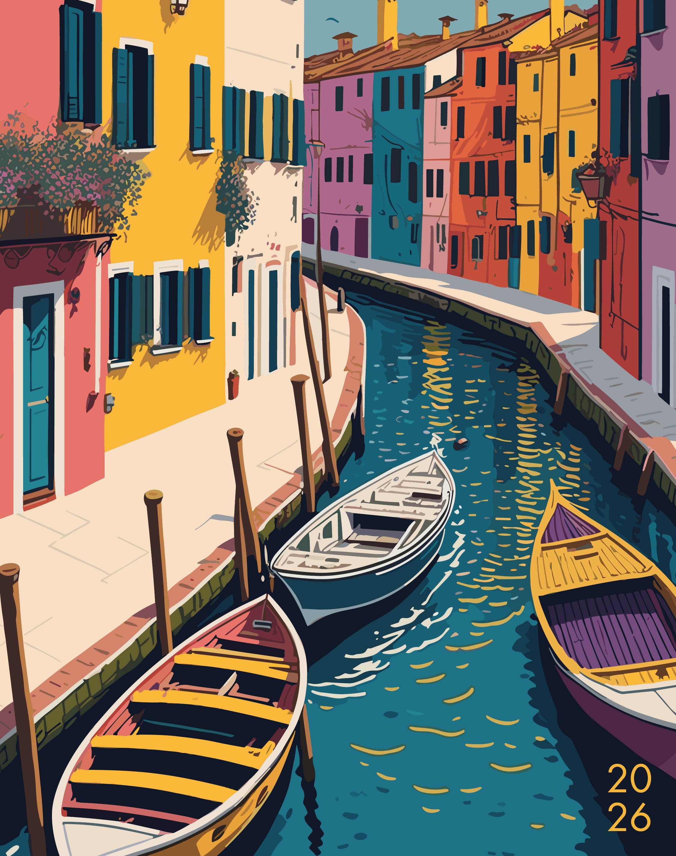 2026 Colorful Canal - Monthly Diary/Planner