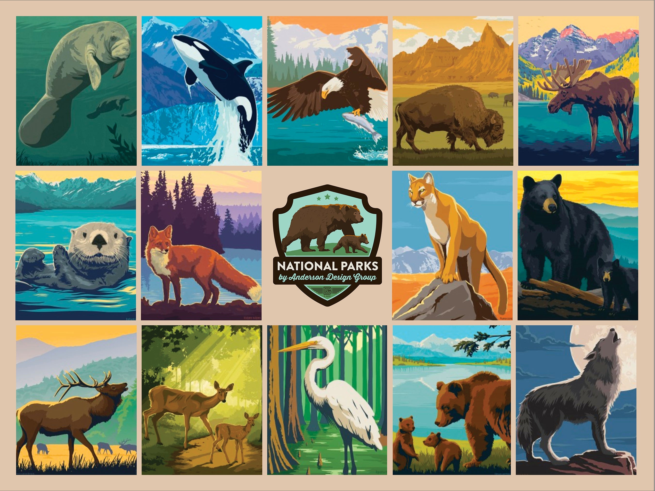 National Parks Wildlife 1000 Piece - Jigsaw Puzzle