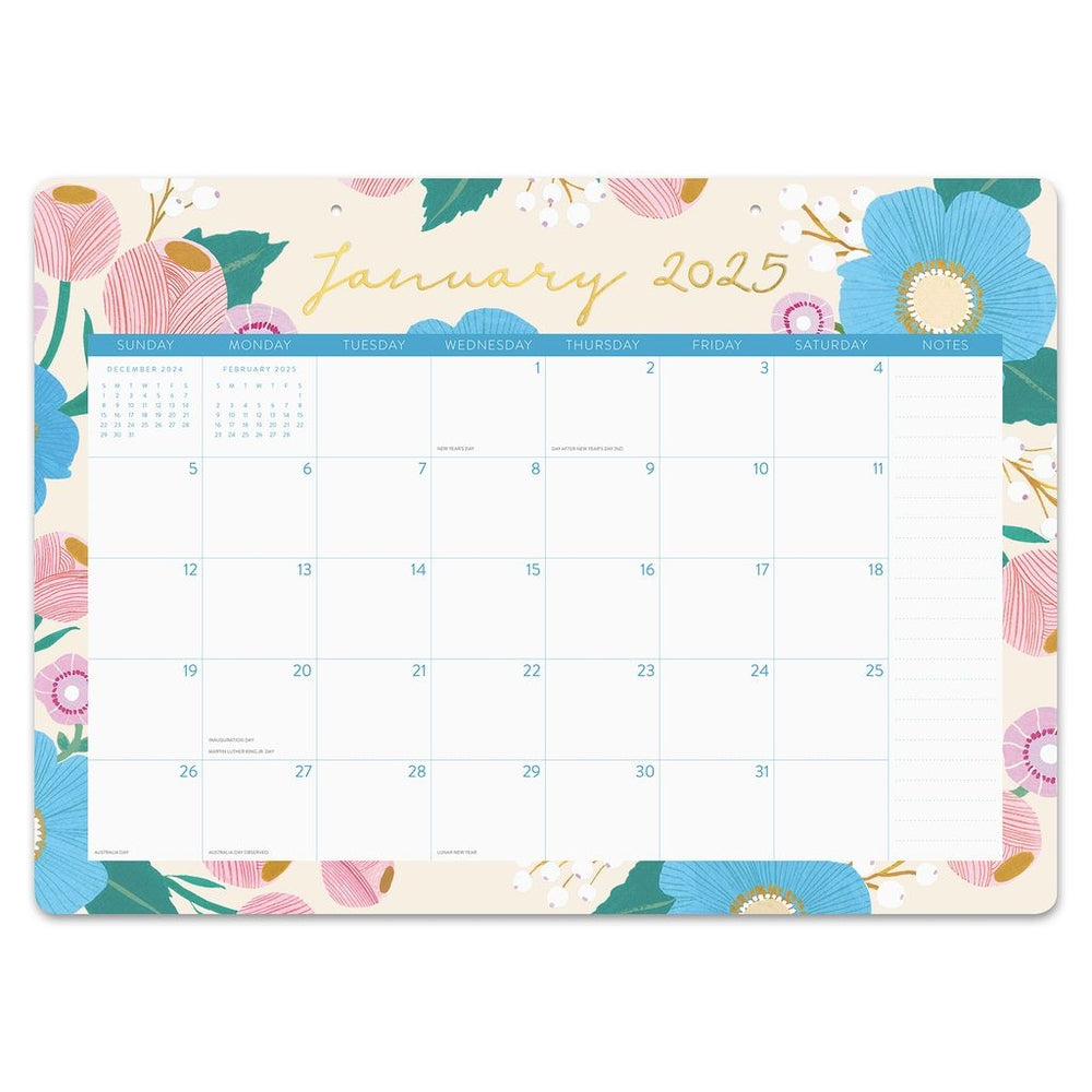 2025 Bella Flora Decorative Desk Blotter Calendar by Orange Circle Studio