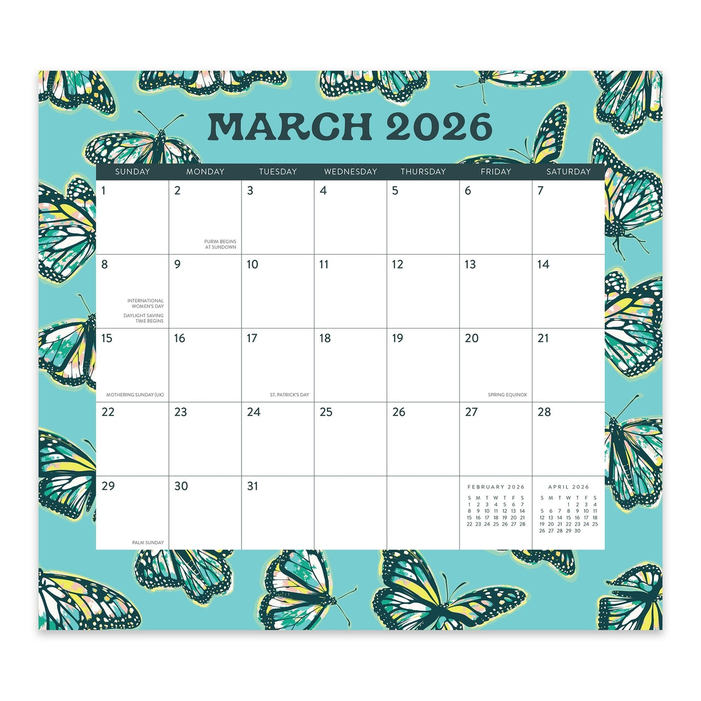 2026 Catching Color - 17-Month Monthly Magnetic Pad Calendar