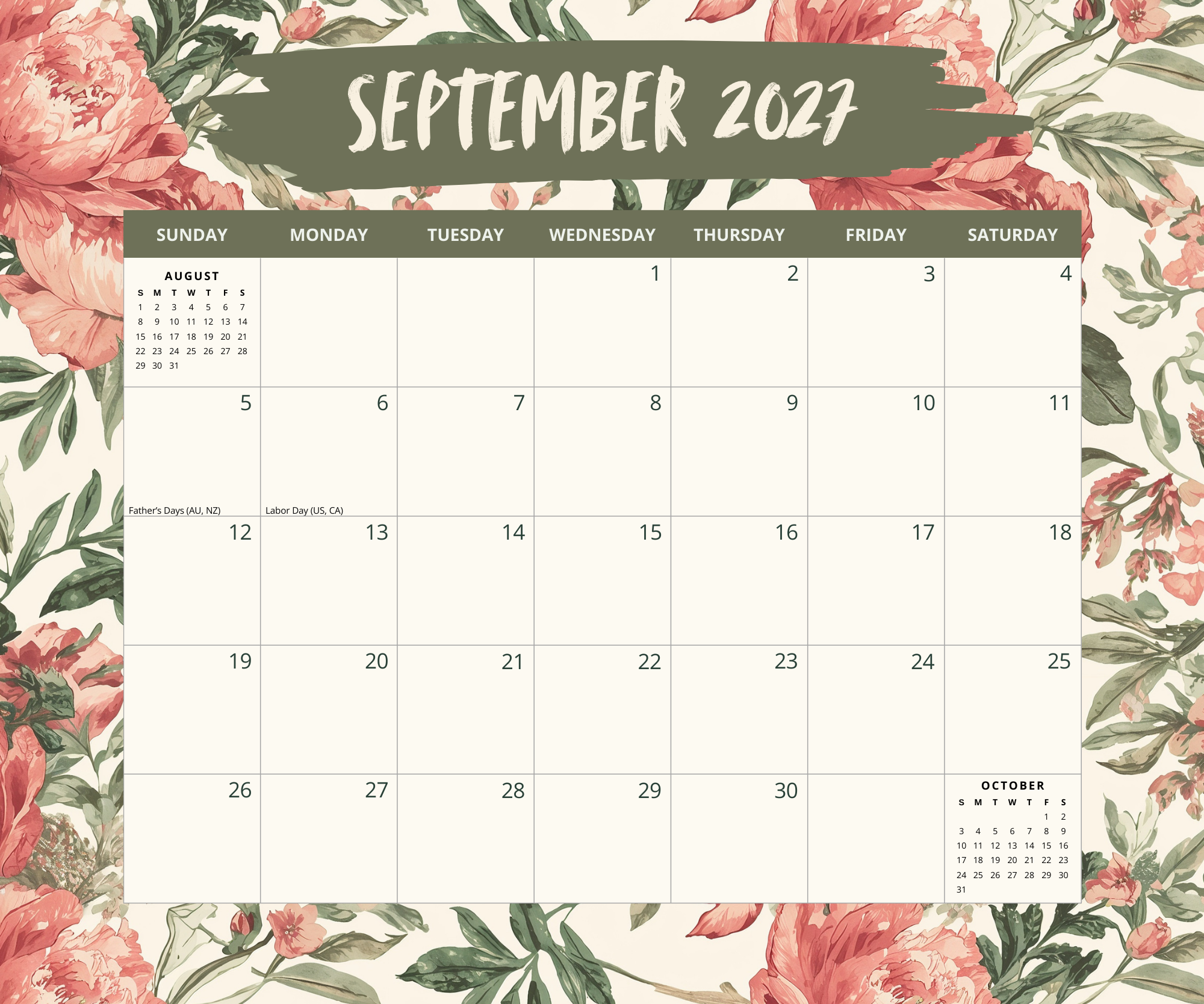 2027 Sprigs & Petals - Versatile 4-in-1 Deluxe Calendaer