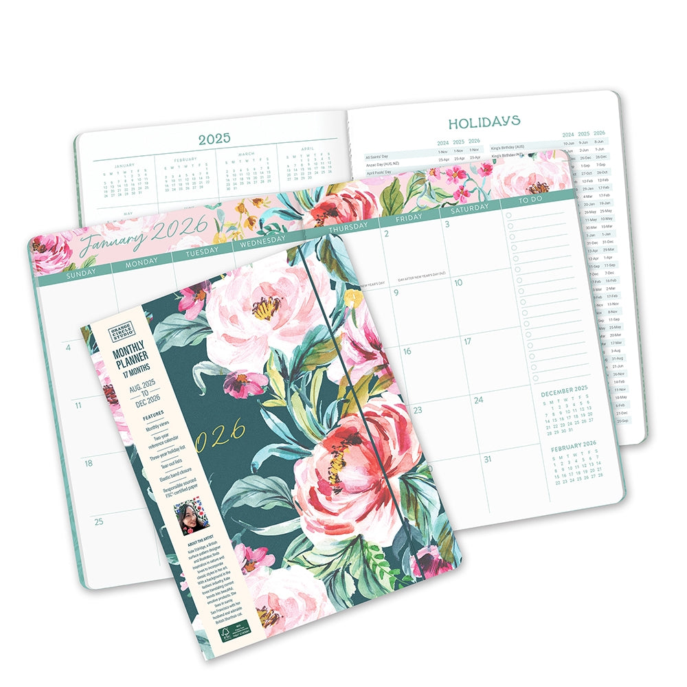 2026 Bella Flora - Just Right 17-Month Monthly Diary/Planner
