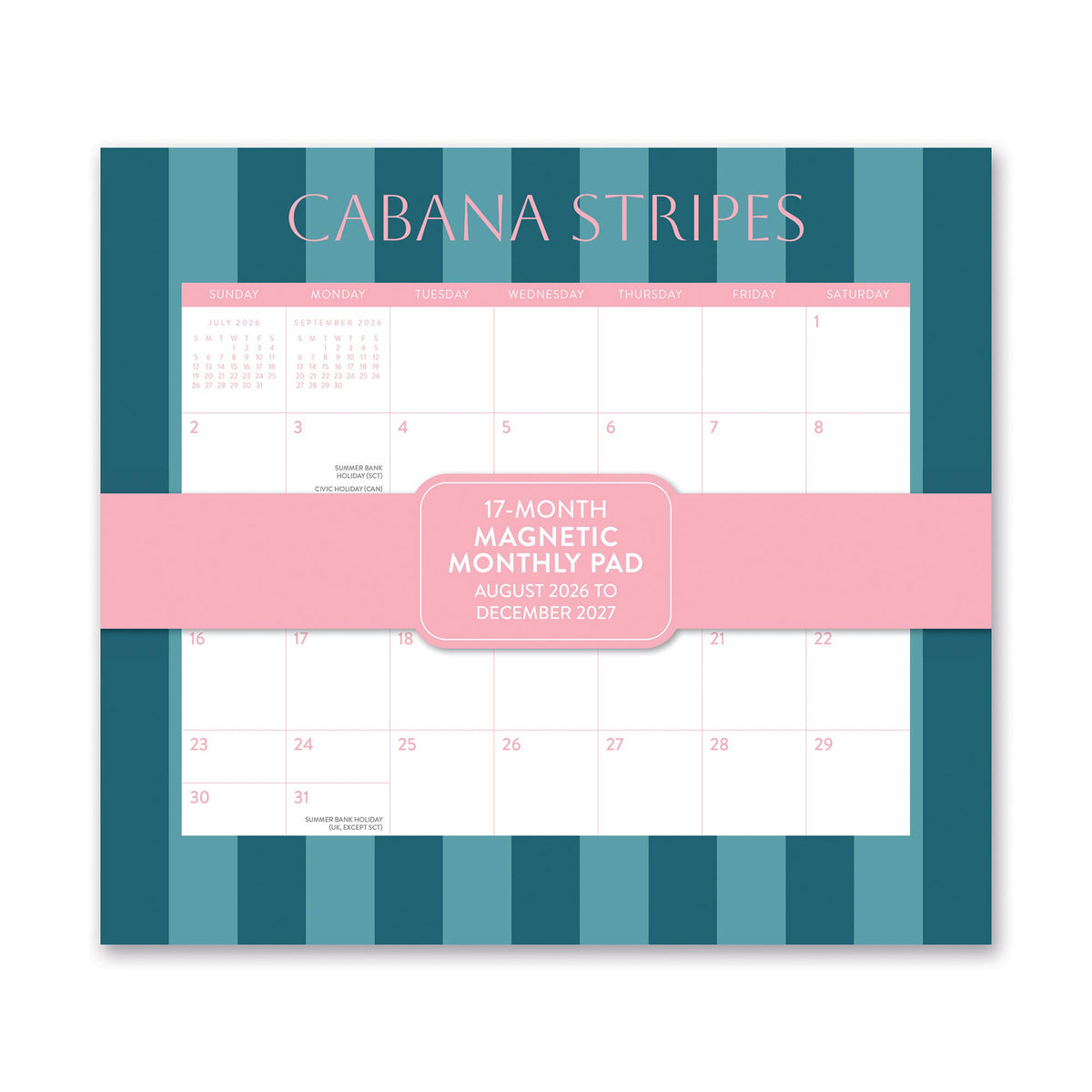 2027 Cabana Stripes Magnetic Monthly Pad