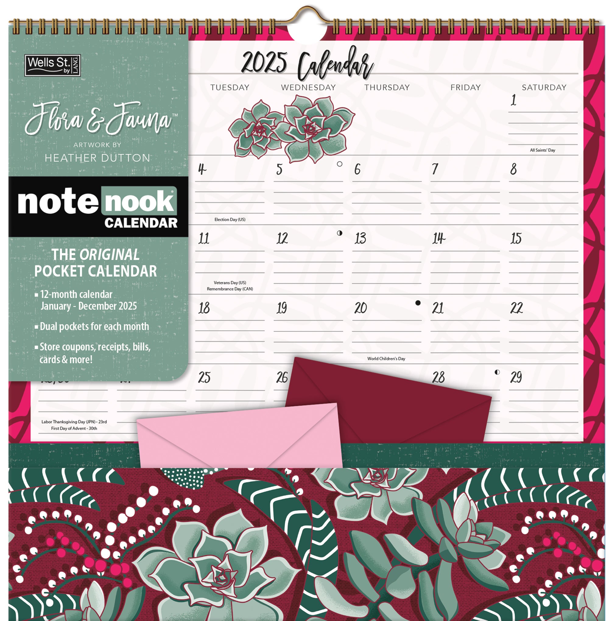 2025 Flora & Fauna - LANG Note Nook Square Wall Calendar