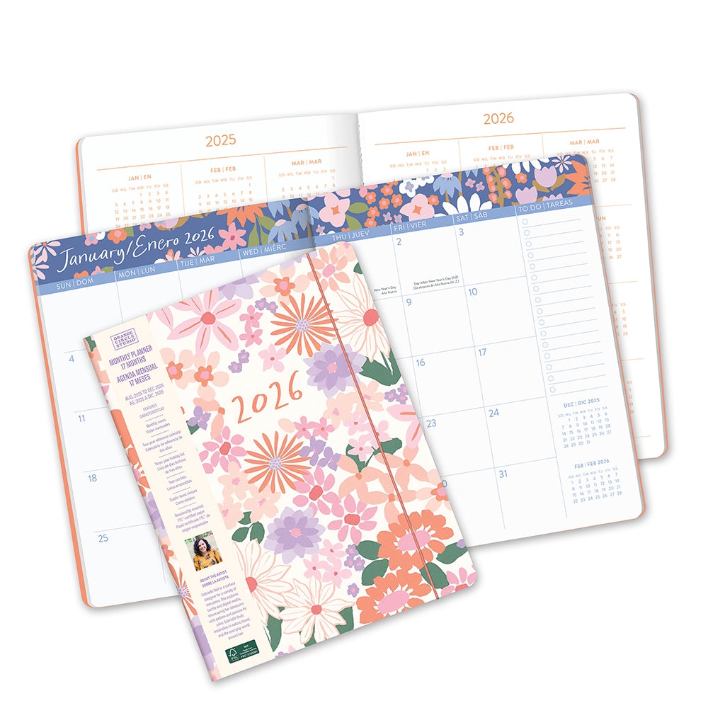 2026 Secret Garden - Just Right 17-Month Monthly Diary/Planner