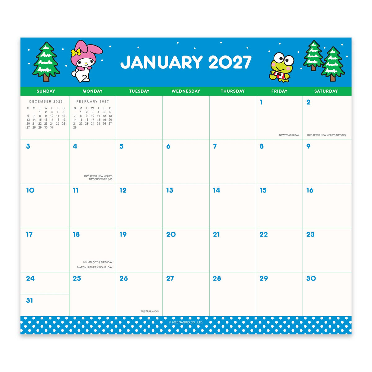 2027 Hello Kitty® and Friends Retro Magnetic Monthly Pad
