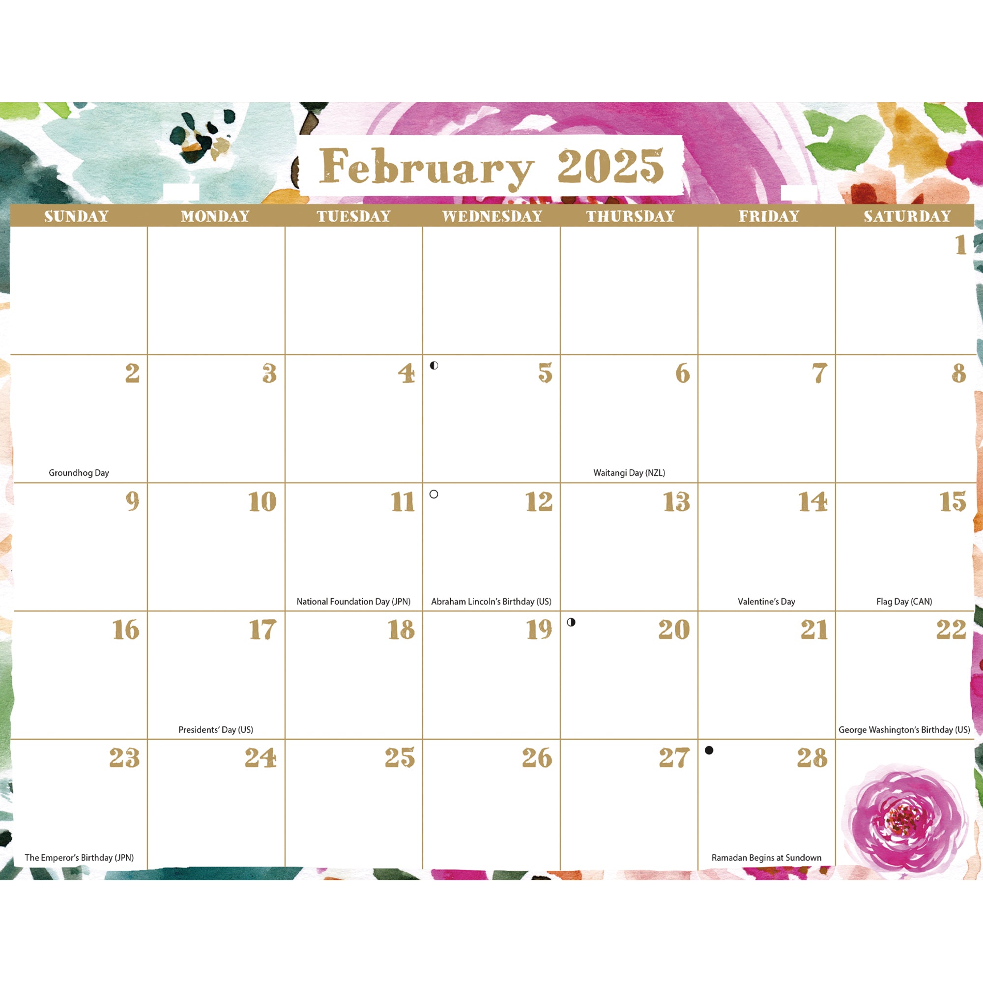 2025 Grow Wild Tri-View - LANG 3-Month View Wall Calendar