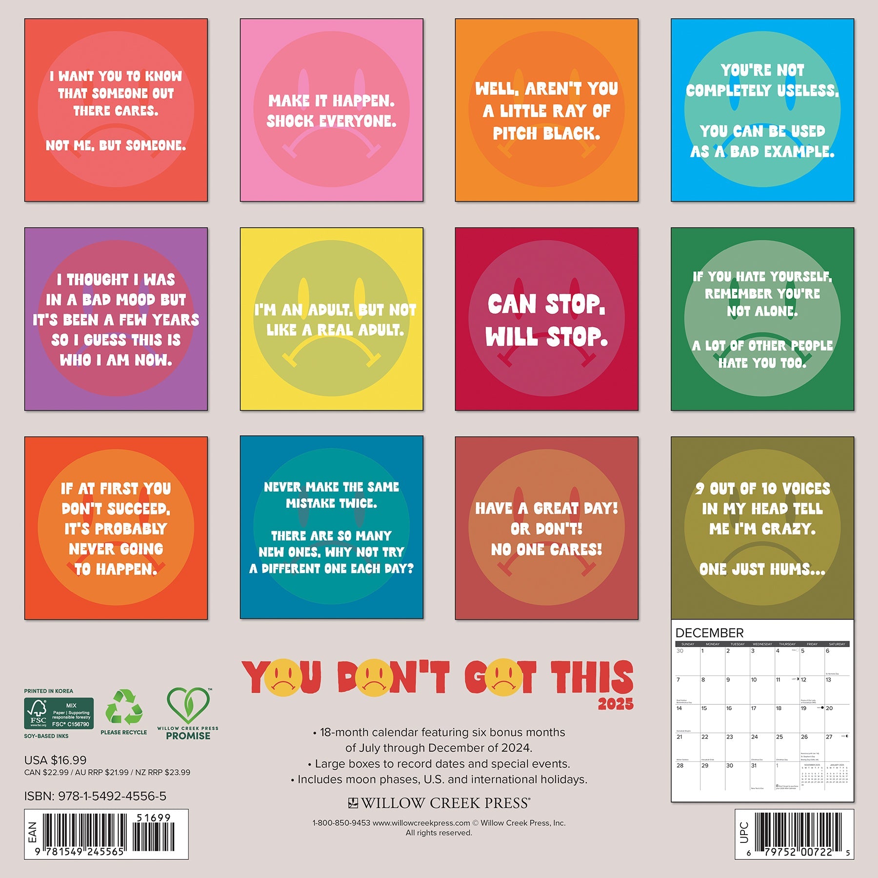 2025 You Don't Got This - Square Wall Calendar