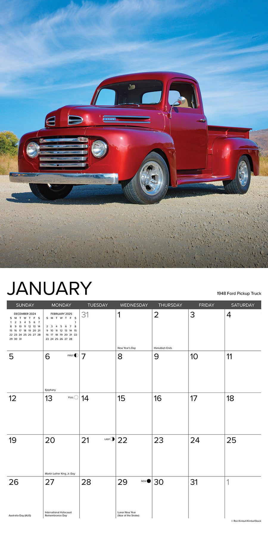 2025 Classic Pickups - Square Wall Calendar