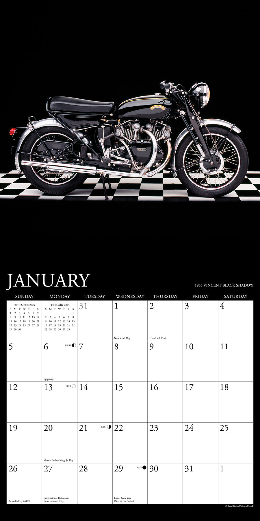 2025 Classic Motorcycles (w/foil) - Square Wall Calendar