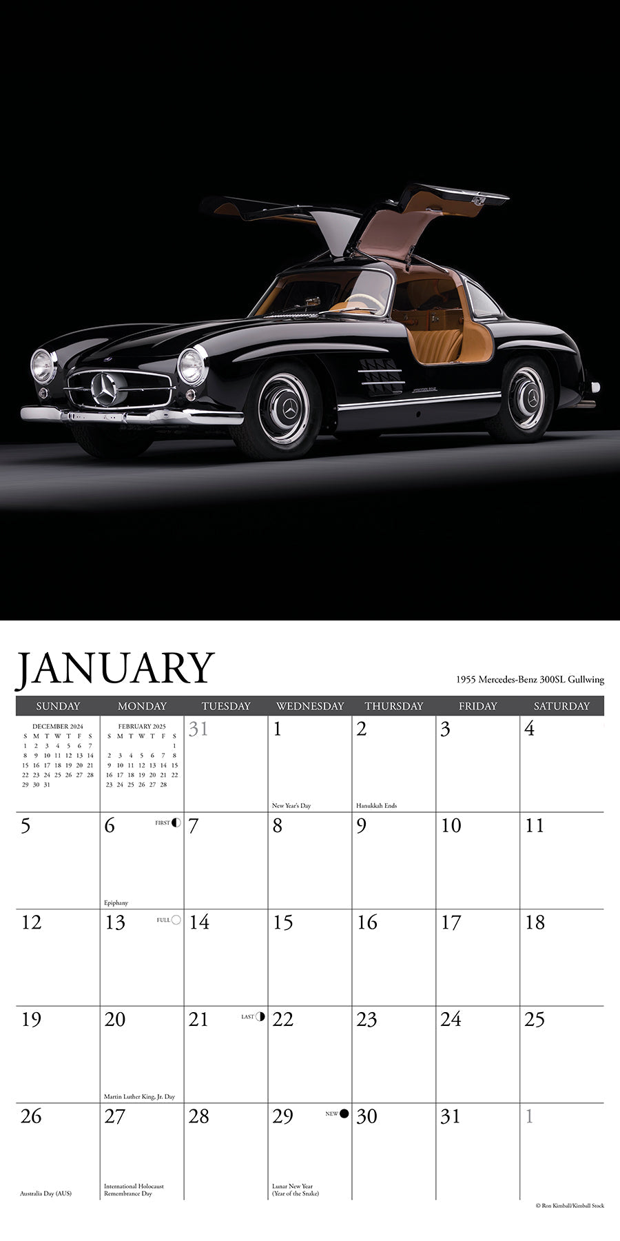 2025 Classic Cars - Square Wall Calendar