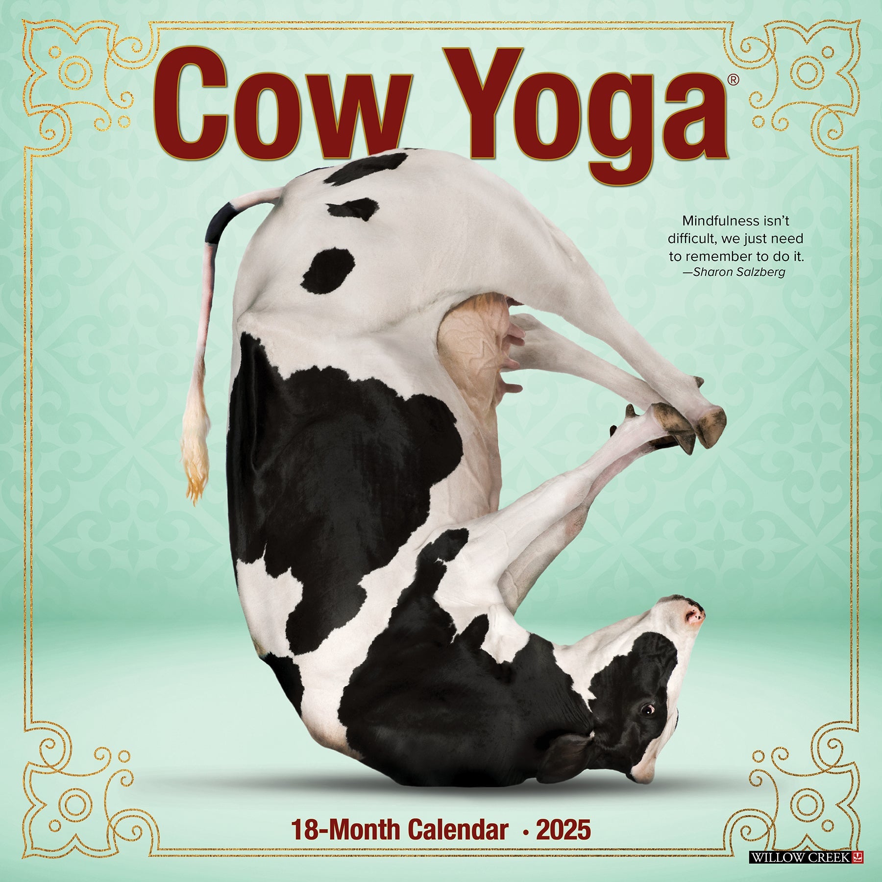 2025 Cow Yoga - Square Wall Calendar