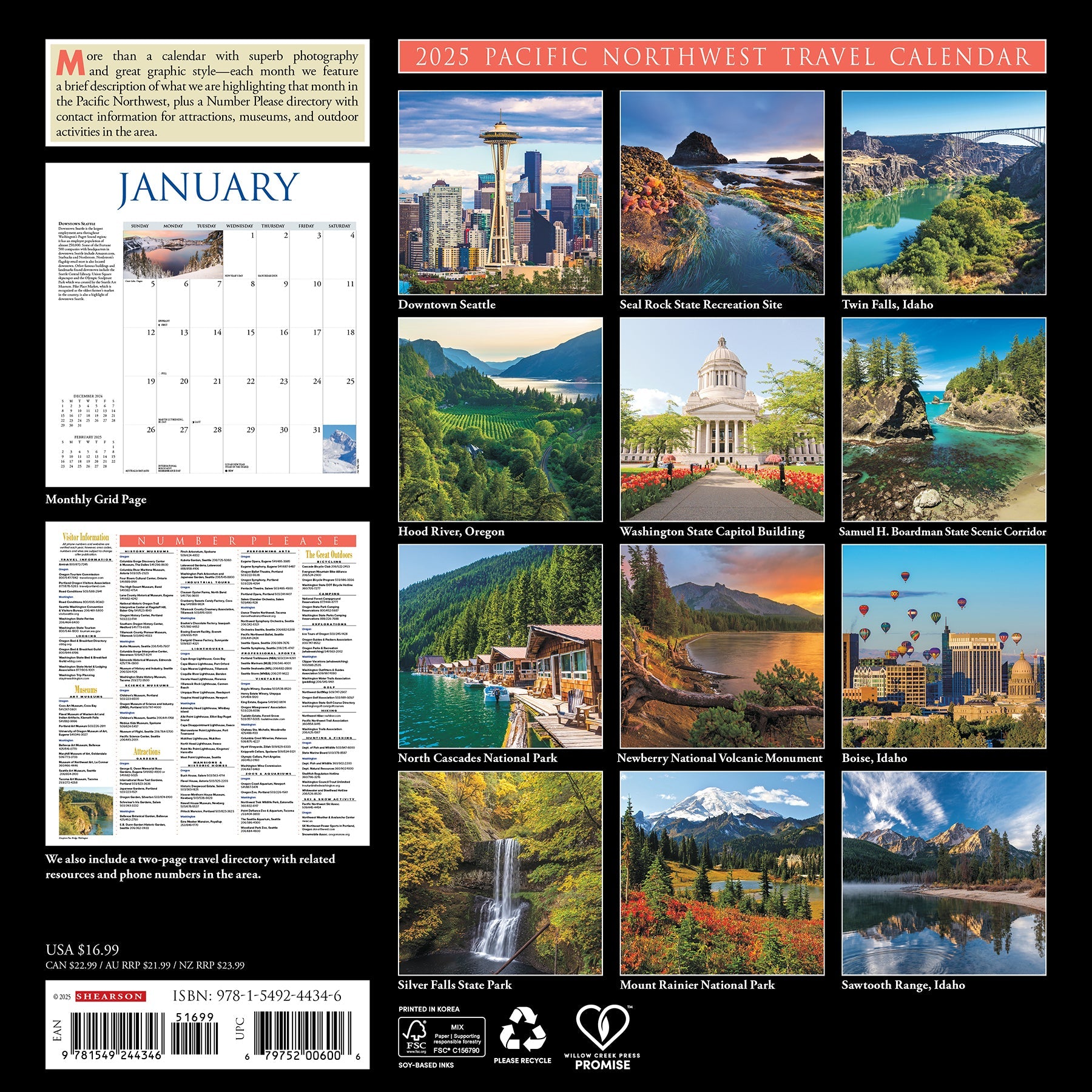 2025 Pacific Northwest - Square Wall Calendar