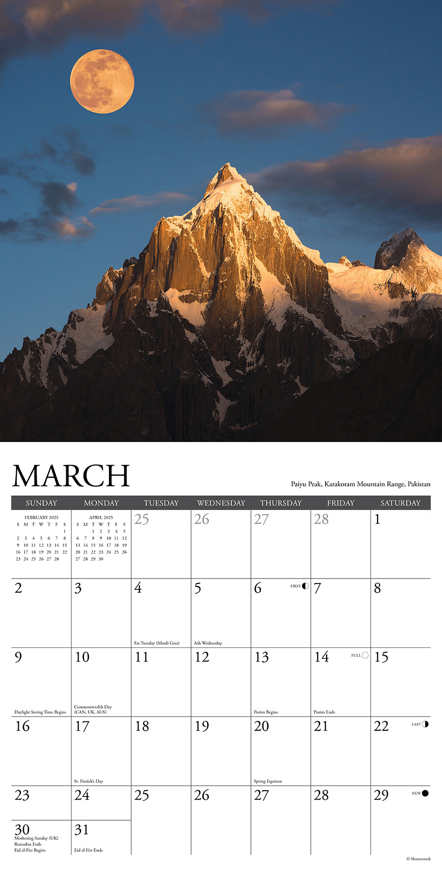 2025 Moons - Square Wall Calendar