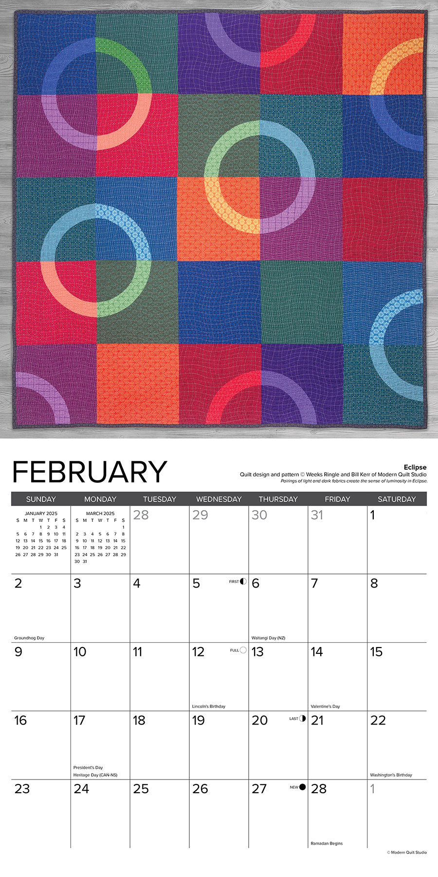 2025 Art of the Quilt - Square Wall Calendar