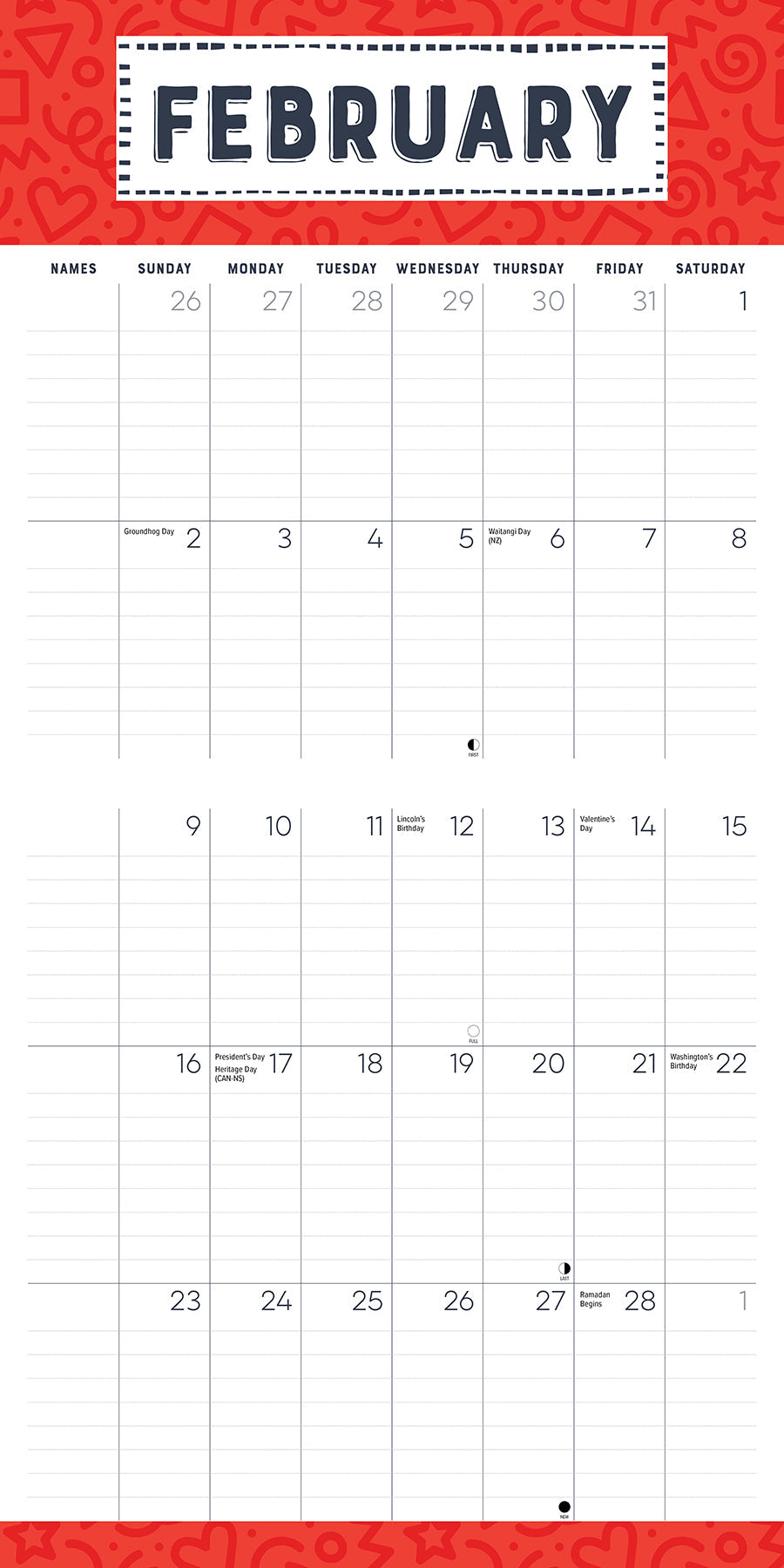 2025 Family Planner Calendar - Square Wall Calendar