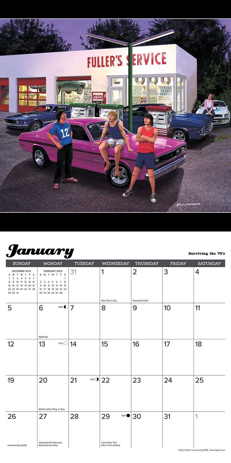 2025 Classic Cruisin' & Chrome (w/foil) - Square Wall Calendar