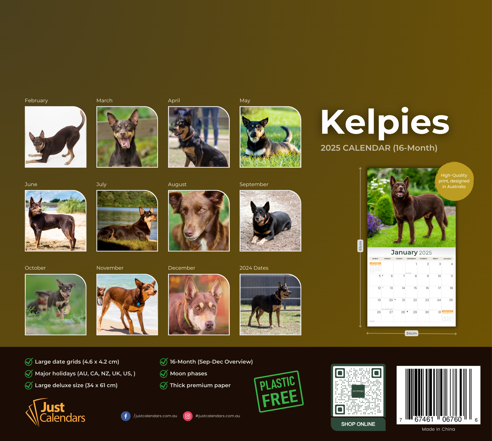 2025 Kelpies - Deluxe Wall Calendar